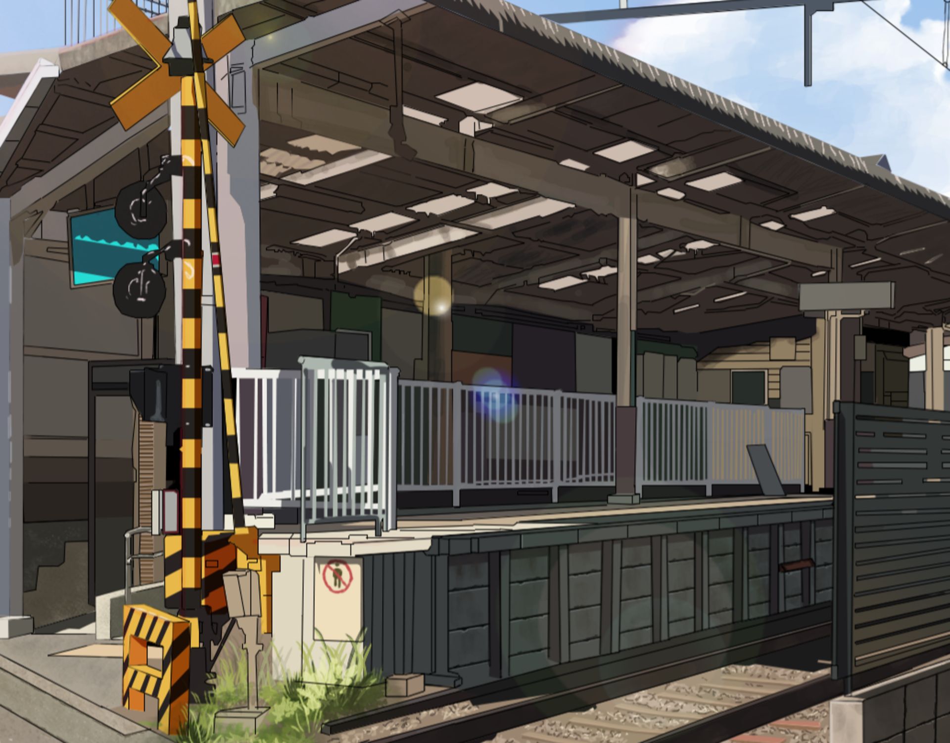 Free download wallpaper Anime, Train Station, Railroad on your PC desktop
