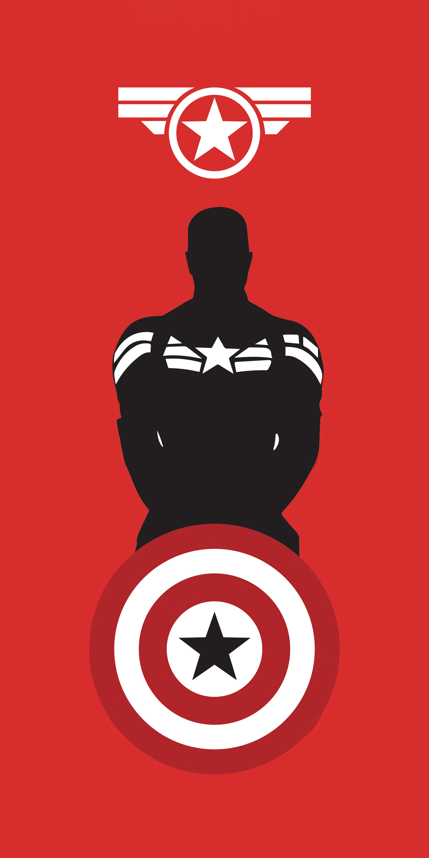 Handy-Wallpaper Captain America, Minimalistisch, Comics, Superheld kostenlos herunterladen.