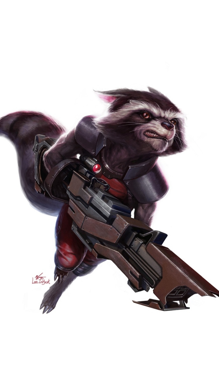 Download mobile wallpaper Gun, Comics, Guardians Of The Galaxy, Rocket Raccoon for free.