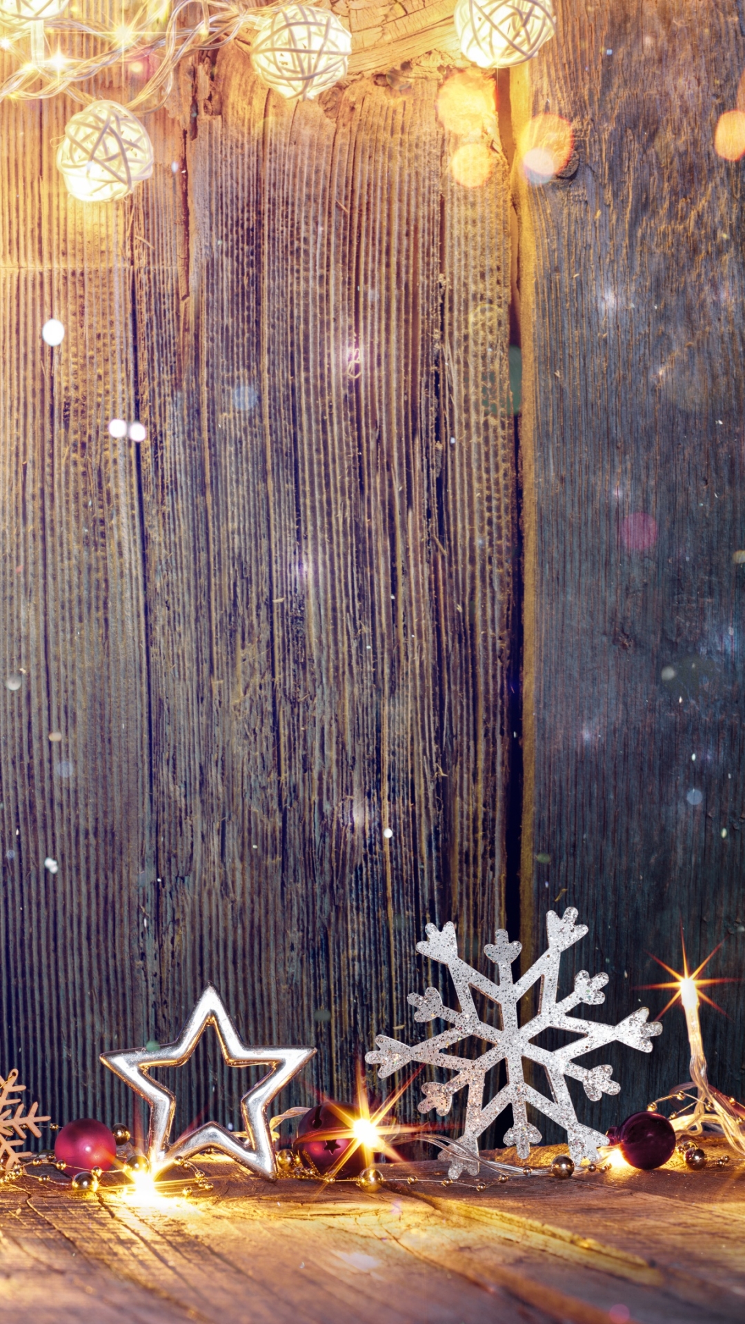 無料モバイル壁紙木, クリスマス, パターン, 光, スノーフレーク, 星, ホリデーをダウンロードします。