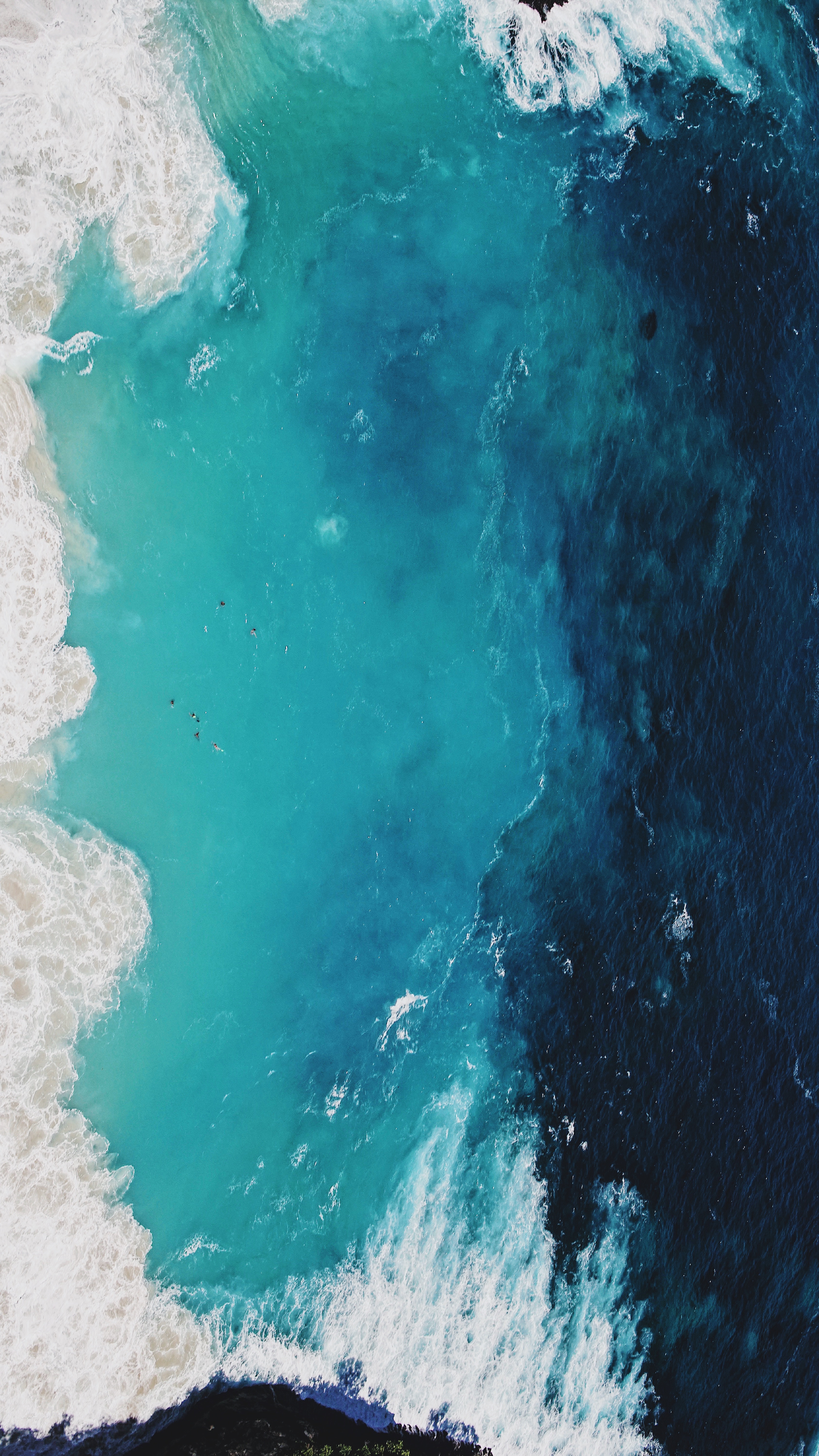 150458 descargar fondo de pantalla ondas, naturaleza, agua, vista desde arriba, oceano, océano, espuma, navegar, surfear: protectores de pantalla e imágenes gratis