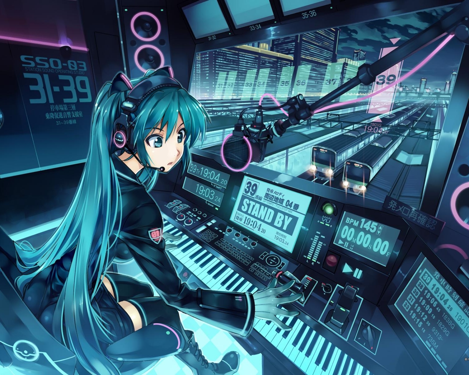 Laden Sie das Vocaloid, Zug, Hatsune Miku, Animes-Bild kostenlos auf Ihren PC-Desktop herunter