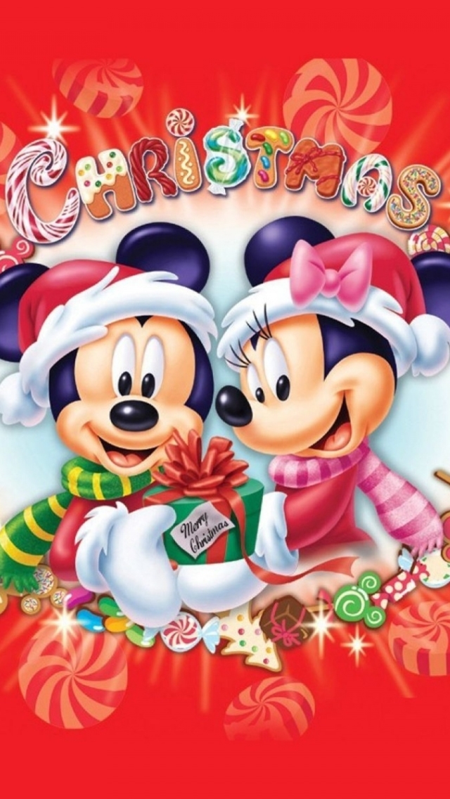 Handy-Wallpaper Feiertage, Weihnachten, Disney, Mickey Maus, Minnie Maus kostenlos herunterladen.