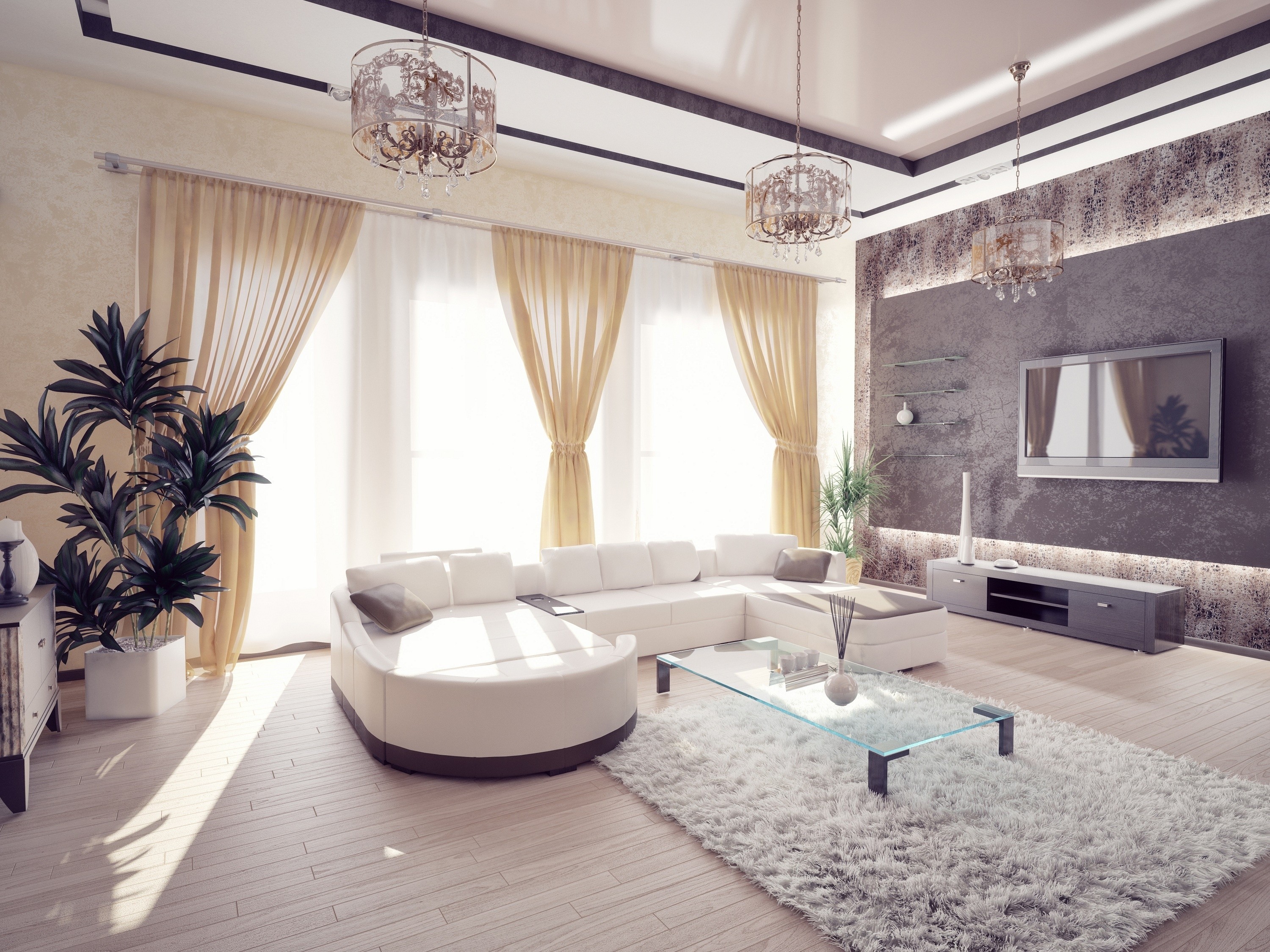 wallpapers living room, interior, miscellanea, miscellaneous, design, style, sofa, furniture