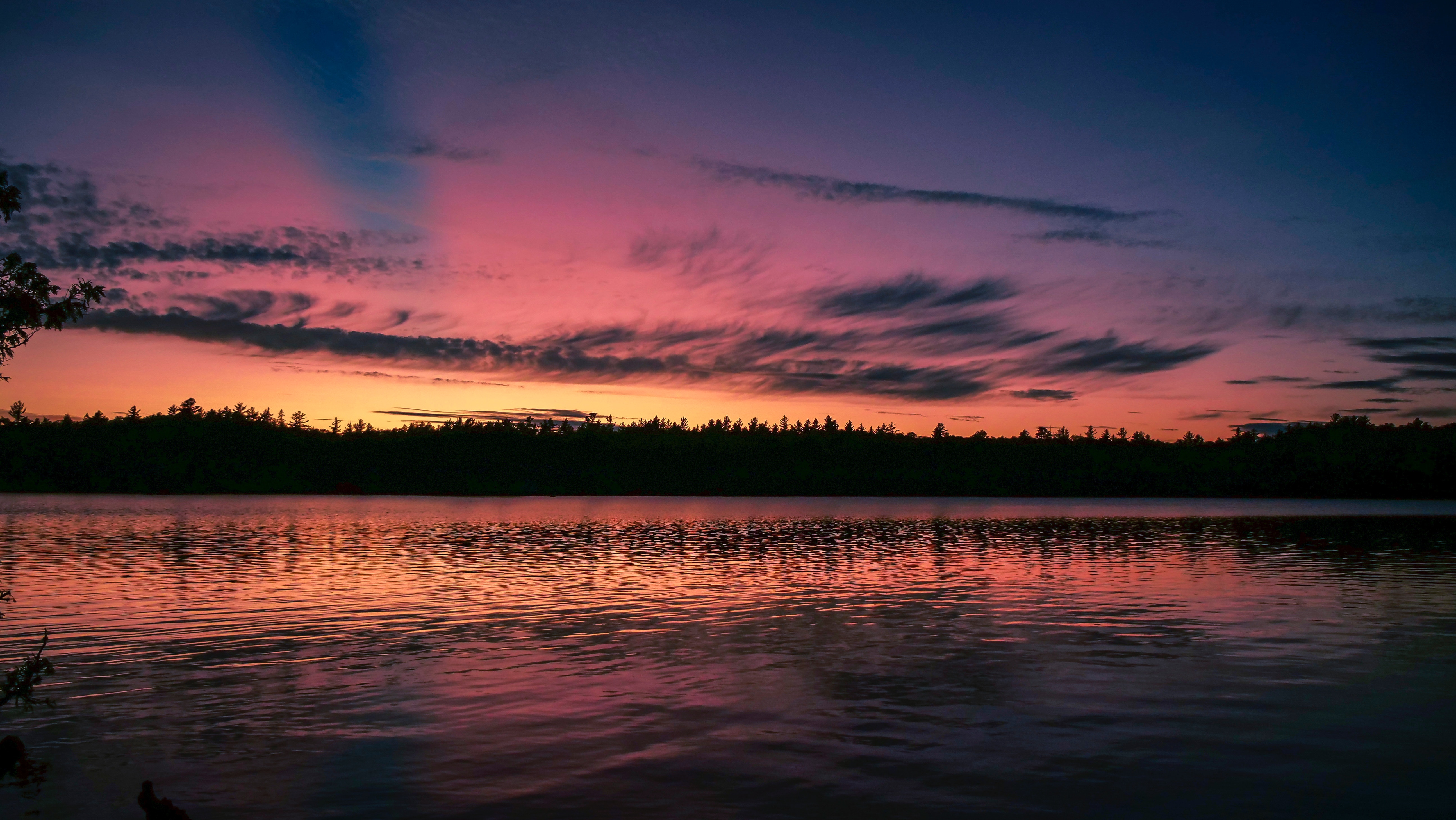 PCデスクトップに自然, 日没, スカイ, 湖, 地平線, 雲画像を無料でダウンロード