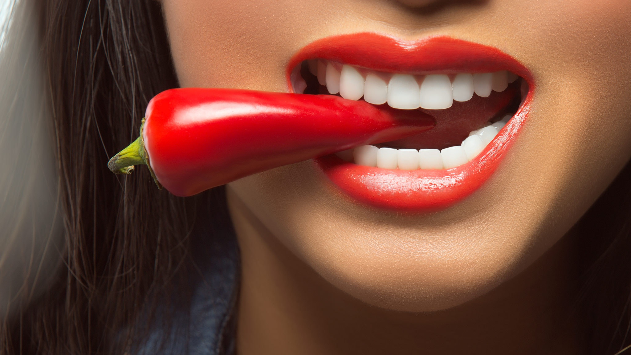 Free download wallpaper Pepper, Women, Lips, Lipstick on your PC desktop