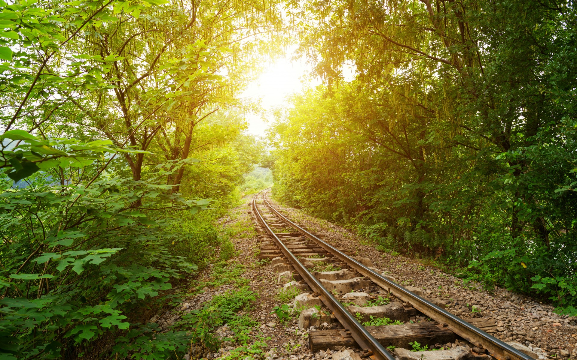 Download mobile wallpaper Railroad, Man Made, Sunshine for free.