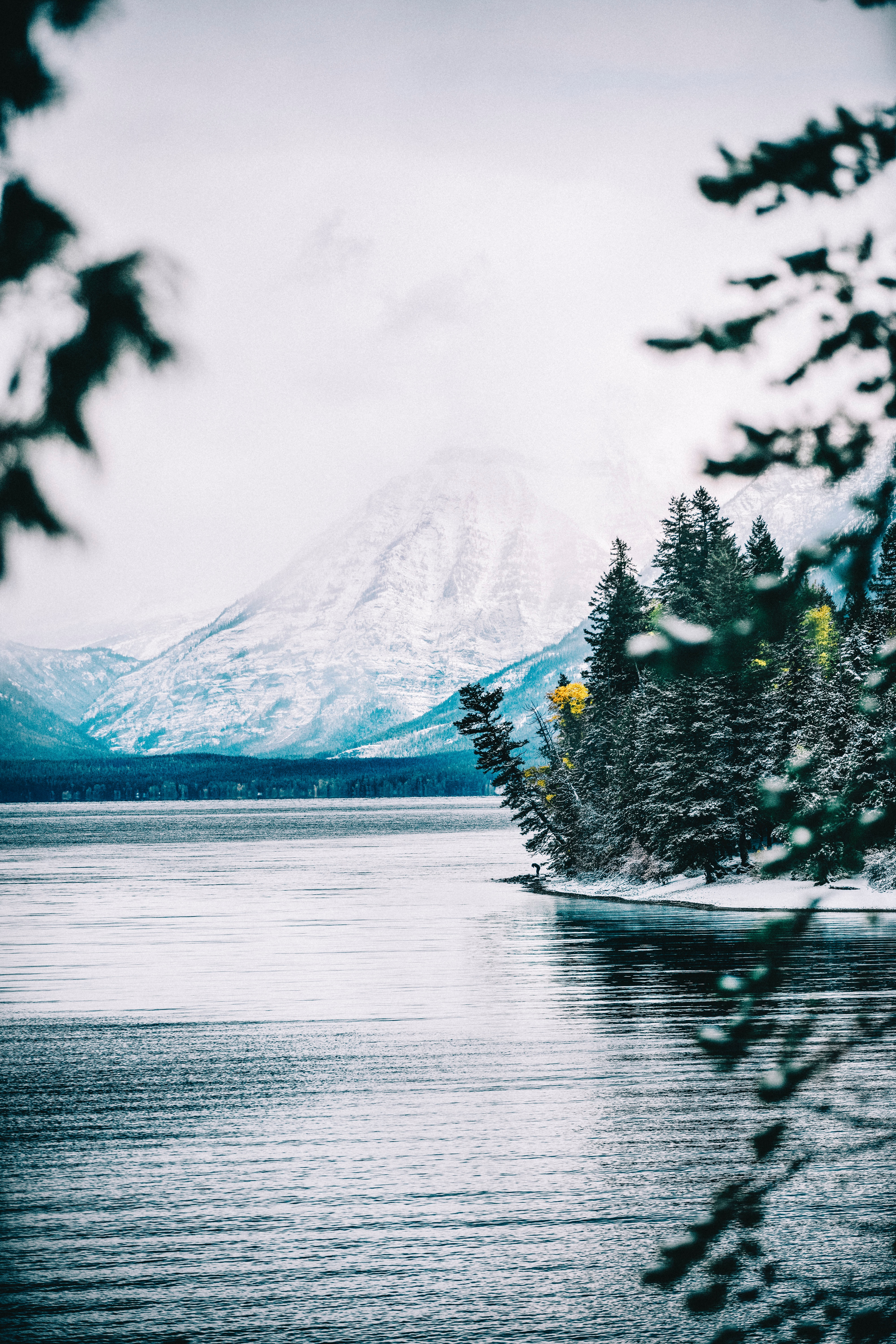 Free download wallpaper Nature, Rivers, Snow, Mountain, Shore, Bank, Landscape on your PC desktop