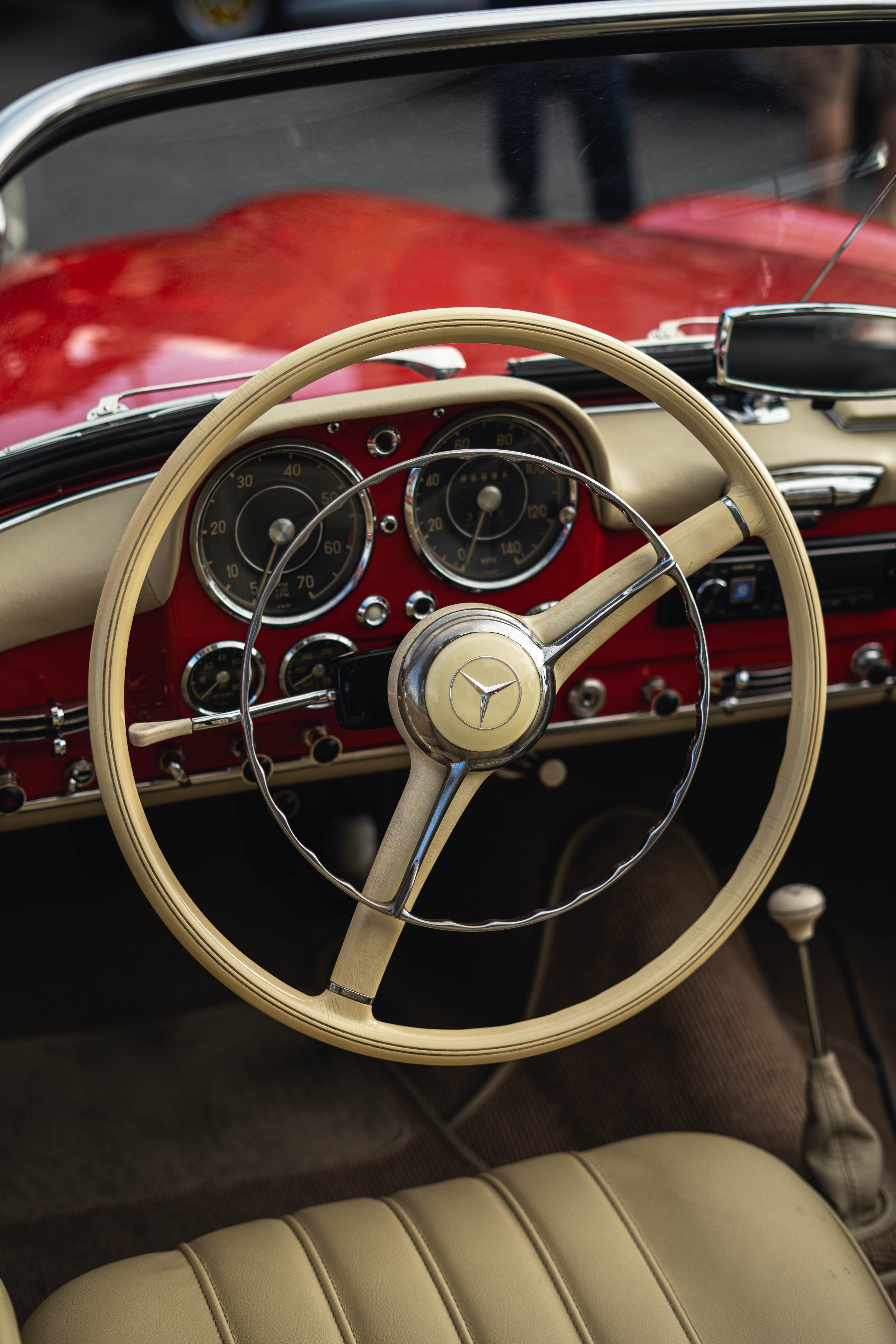 vintage, retro, cars, car, mercedes, steering wheel, rudder