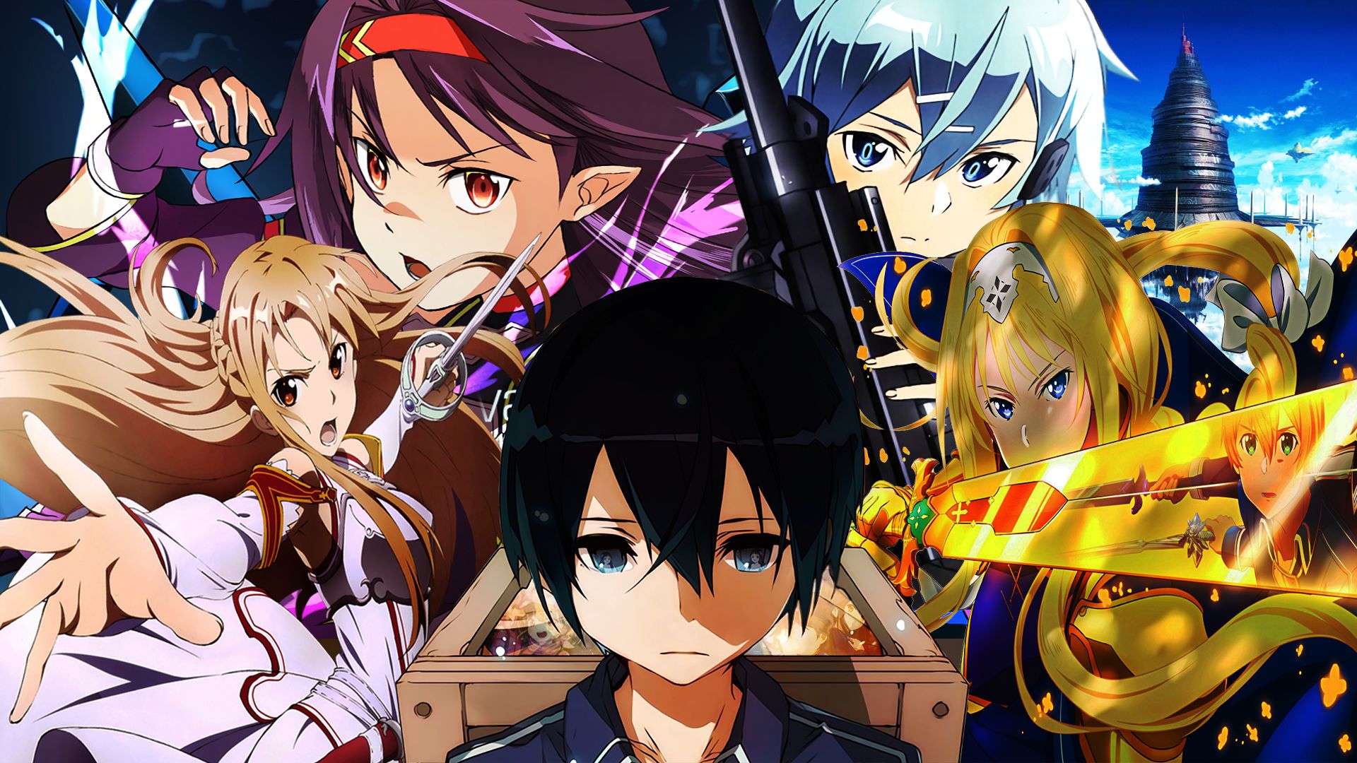 Baixe gratuitamente a imagem Anime, Sword Art Online, Asuna Yuuki, Kirito (Sword Art Online), Sinon (Sword Art Online), Yuuki Konno, Alice Zuberg, Eugeo (Sword Art Online) na área de trabalho do seu PC