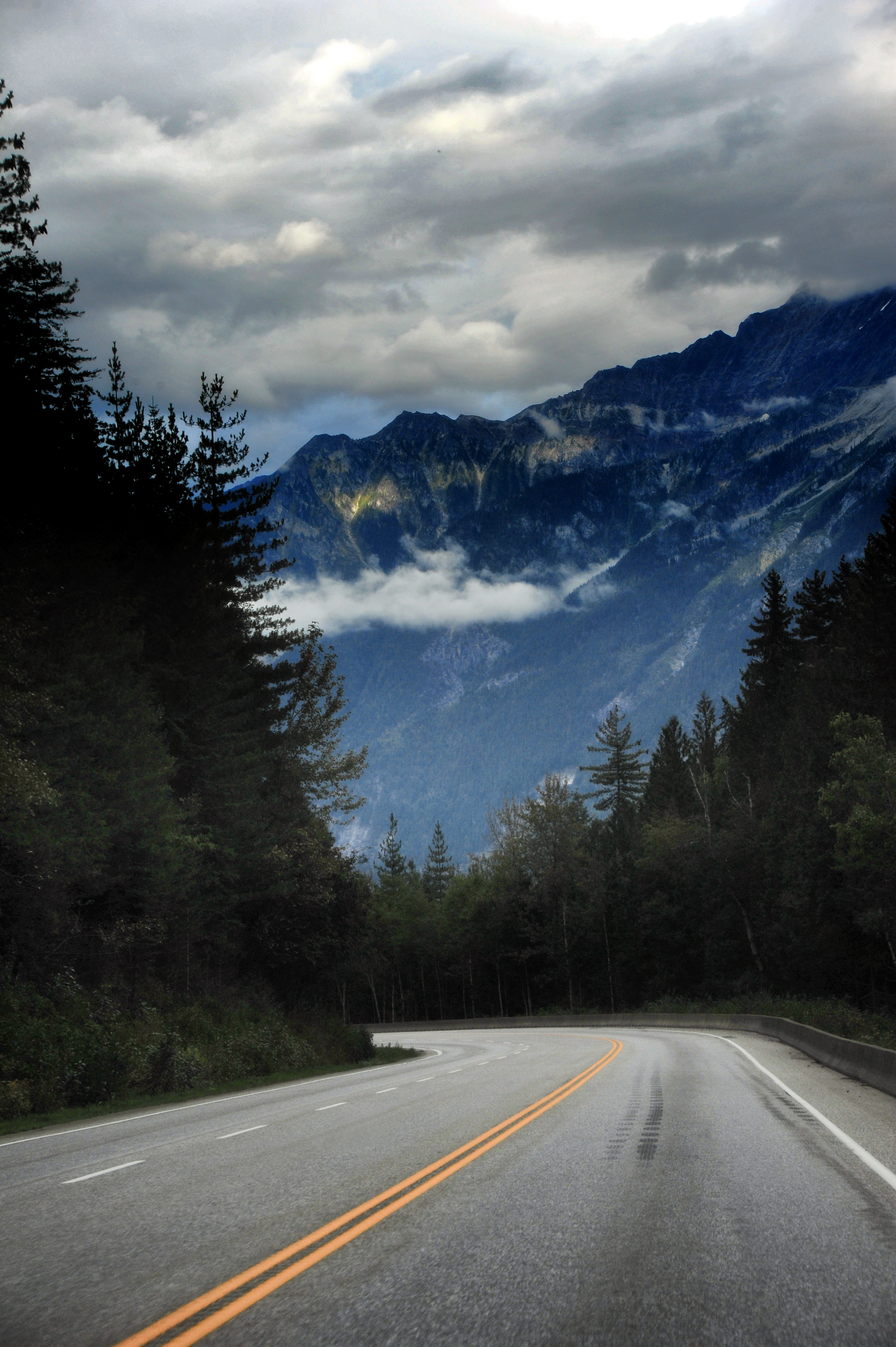 Free download wallpaper Trees, Markup, Spruce, Fir, Mountains, Road, Nature on your PC desktop