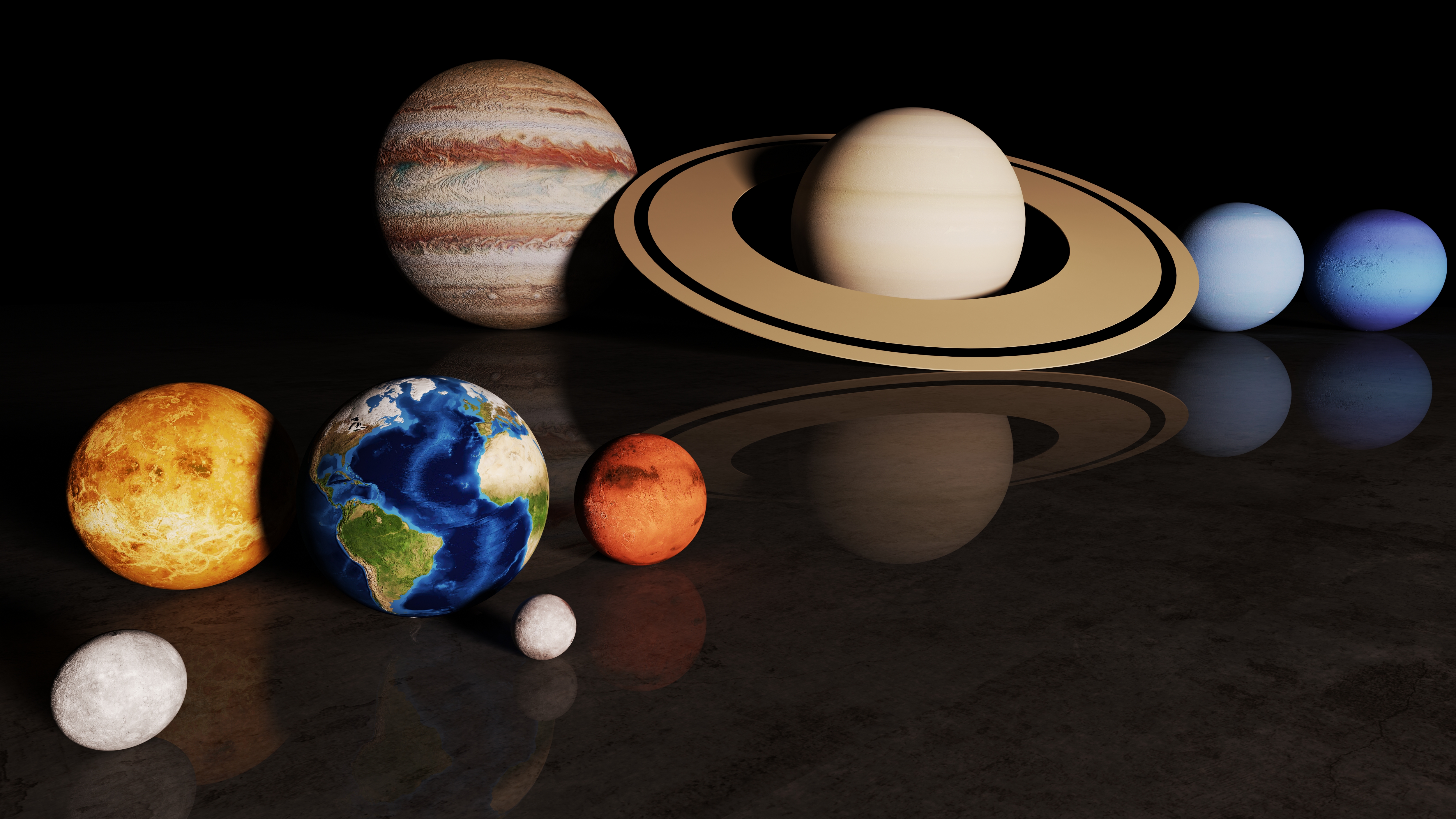 solar system, sci fi, earth, moon, planet, space
