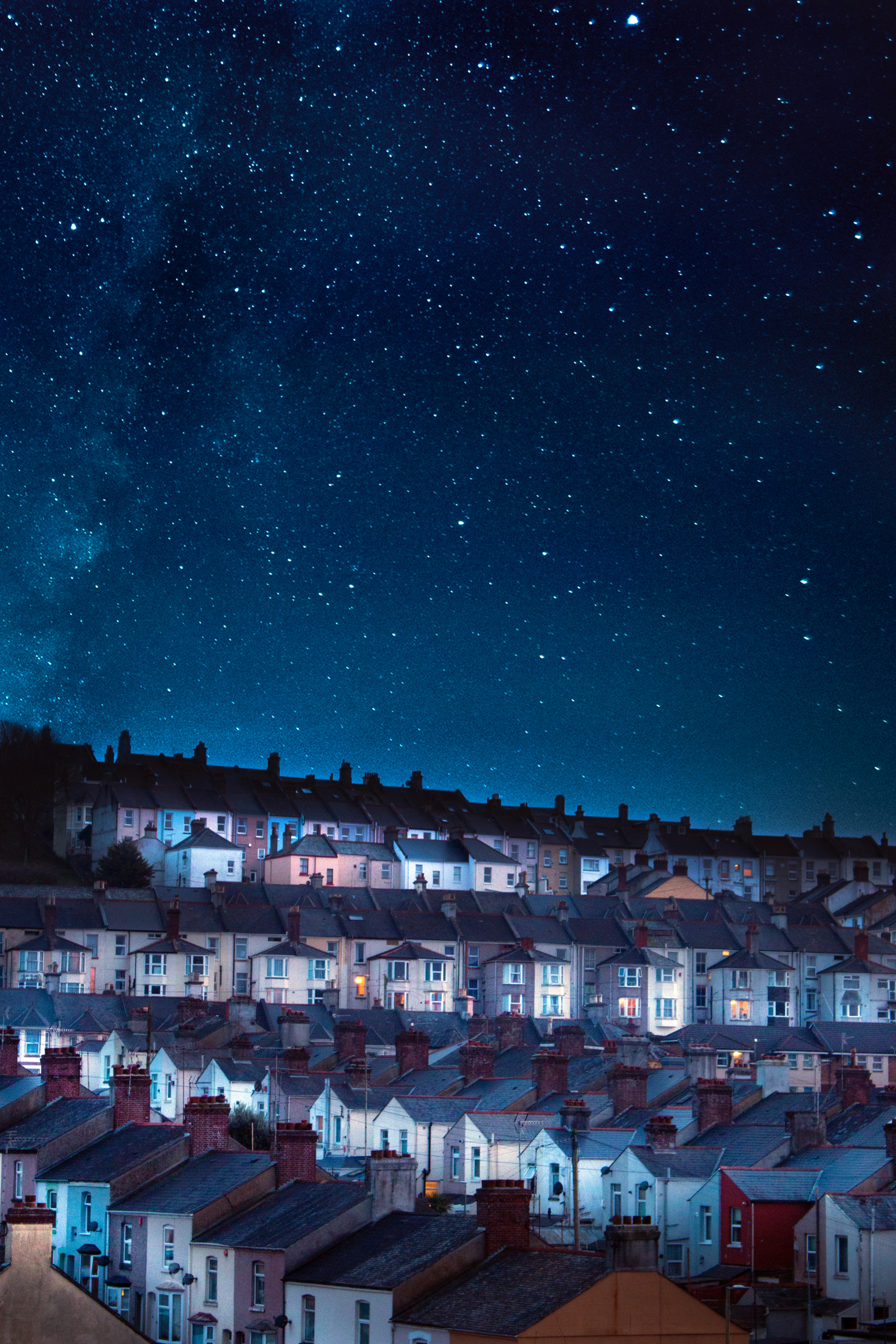 Free download wallpaper Sky, Starry Sky, Cities, Building, Night, Architecture on your PC desktop