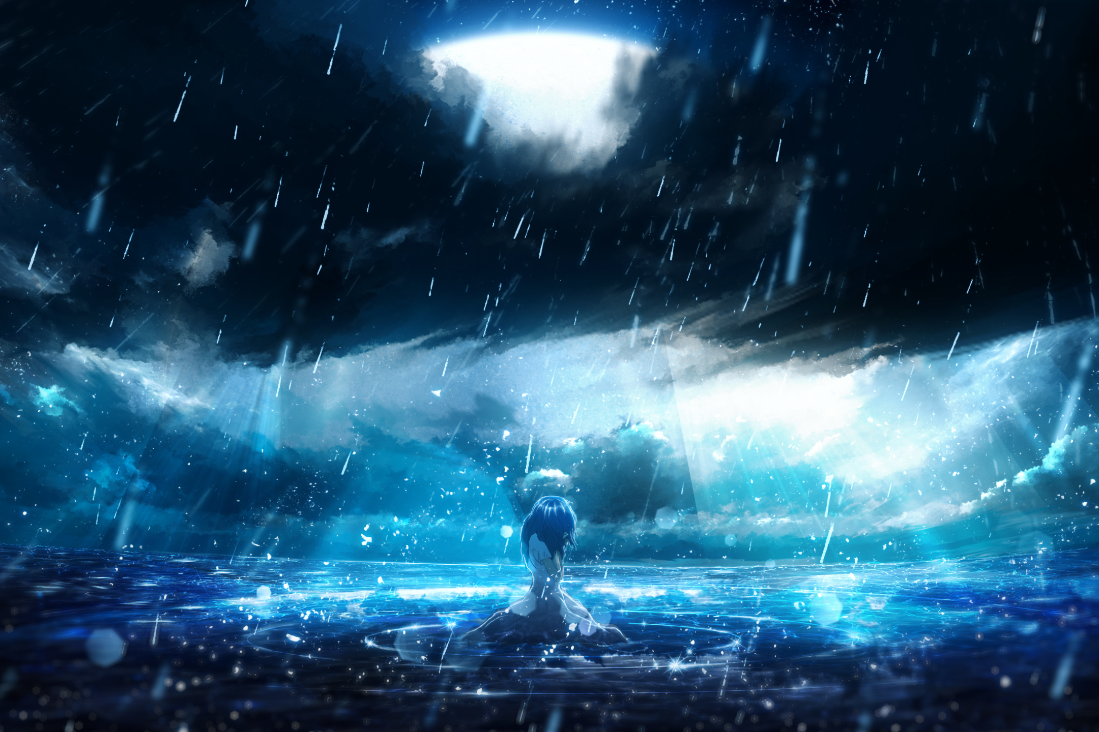 Free download wallpaper Anime, Rain, Original on your PC desktop