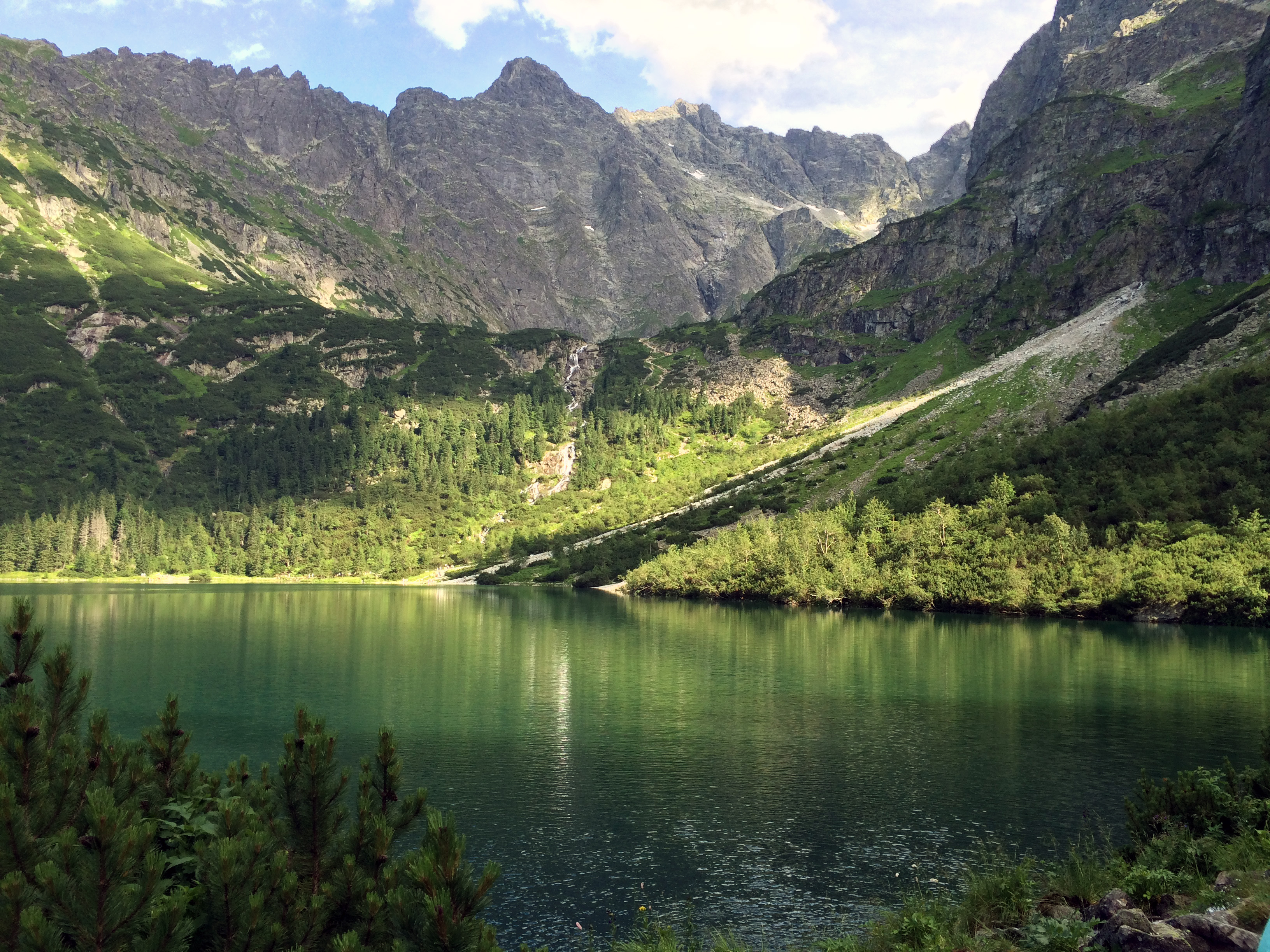 Скачать картинку Вода, Горы, Польша, Гора, Озеро, Лес, Земля/природа в телефон бесплатно.