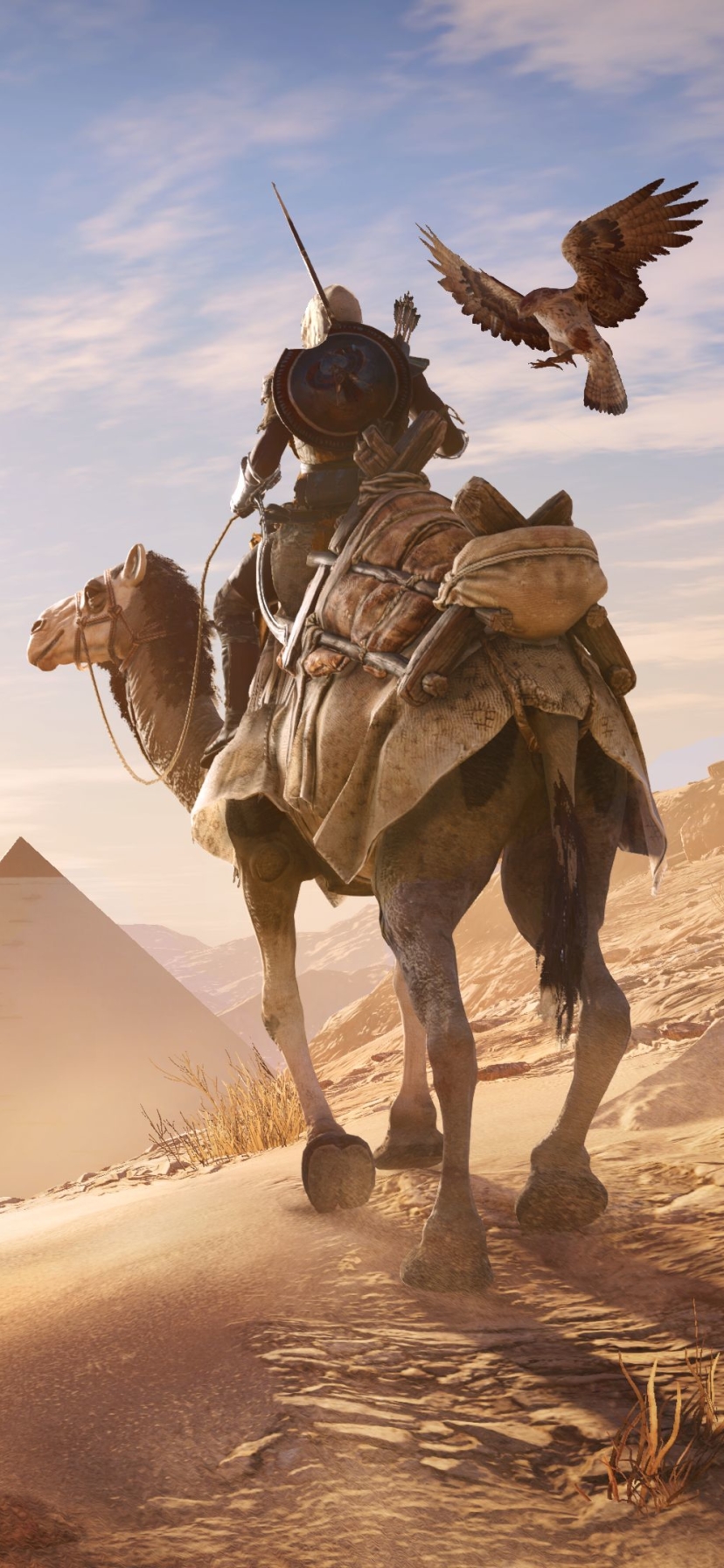Descarga gratuita de fondo de pantalla para móvil de Águila, Camello, Videojuego, Assassin's Creed, Assassin's Creed: Origins, Senu (Assassin's Creed), Bayek De Siwa.