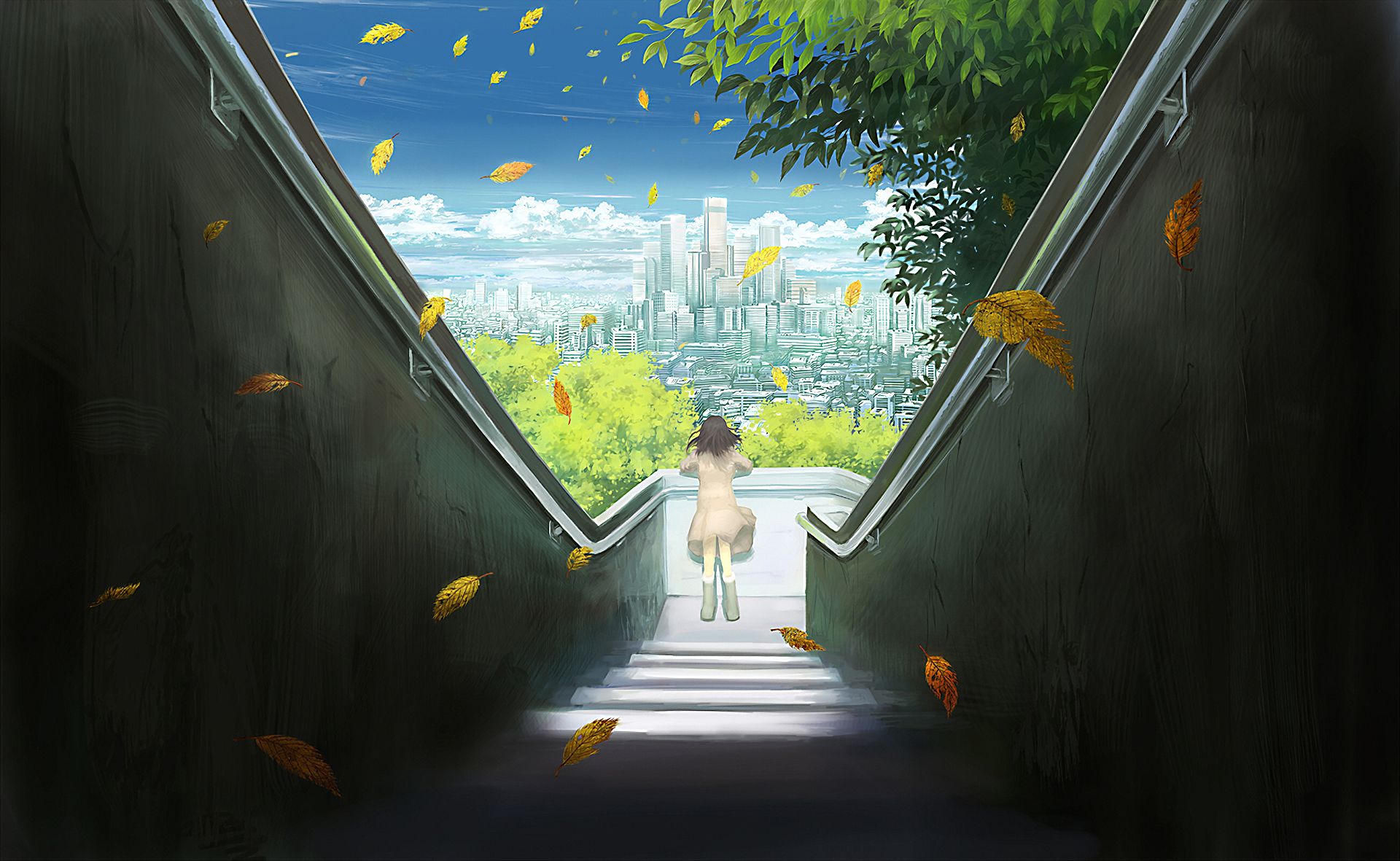 Free download wallpaper Anime, City on your PC desktop