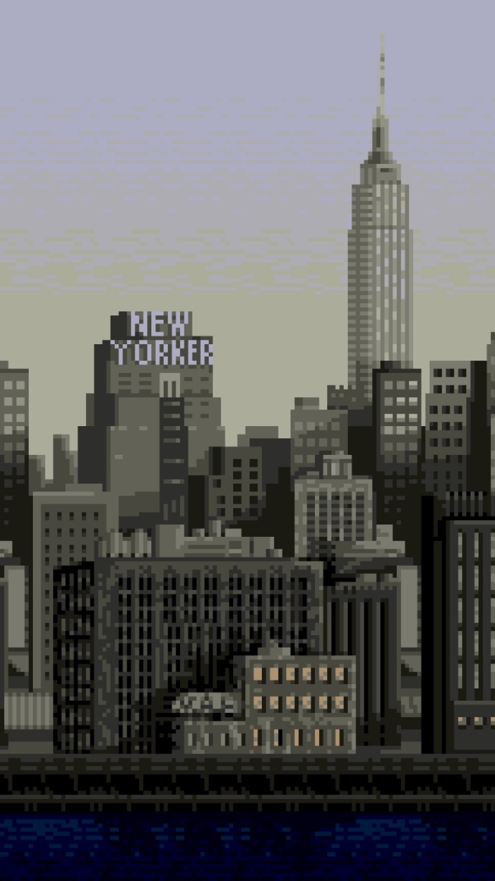 Handy-Wallpaper Gebäude, New York, Empire State Building, Künstlerisch, 8 Bit, Pixel Kunst kostenlos herunterladen.