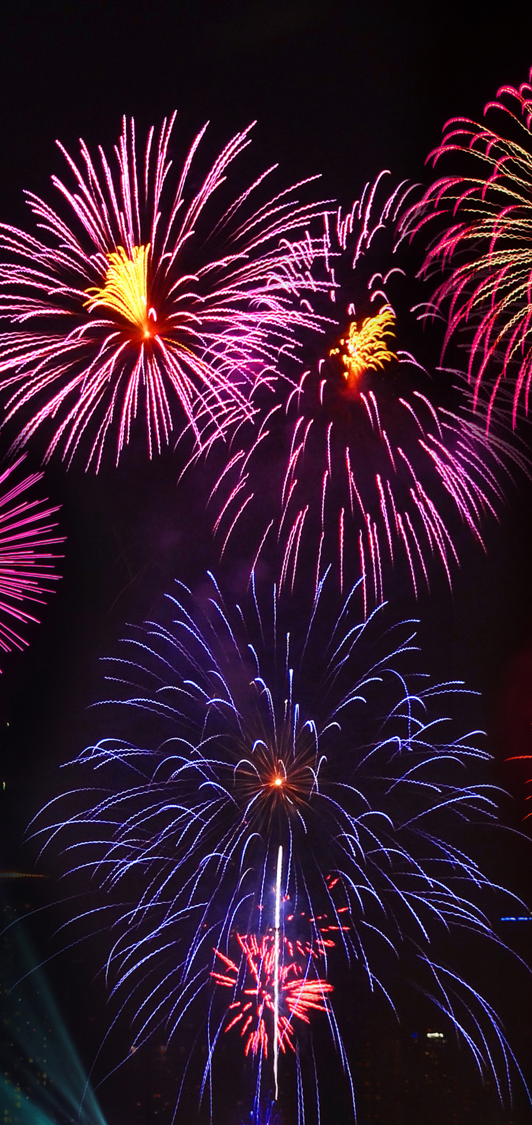 Download mobile wallpaper Night, Colorful, Fireworks, Photography for free.