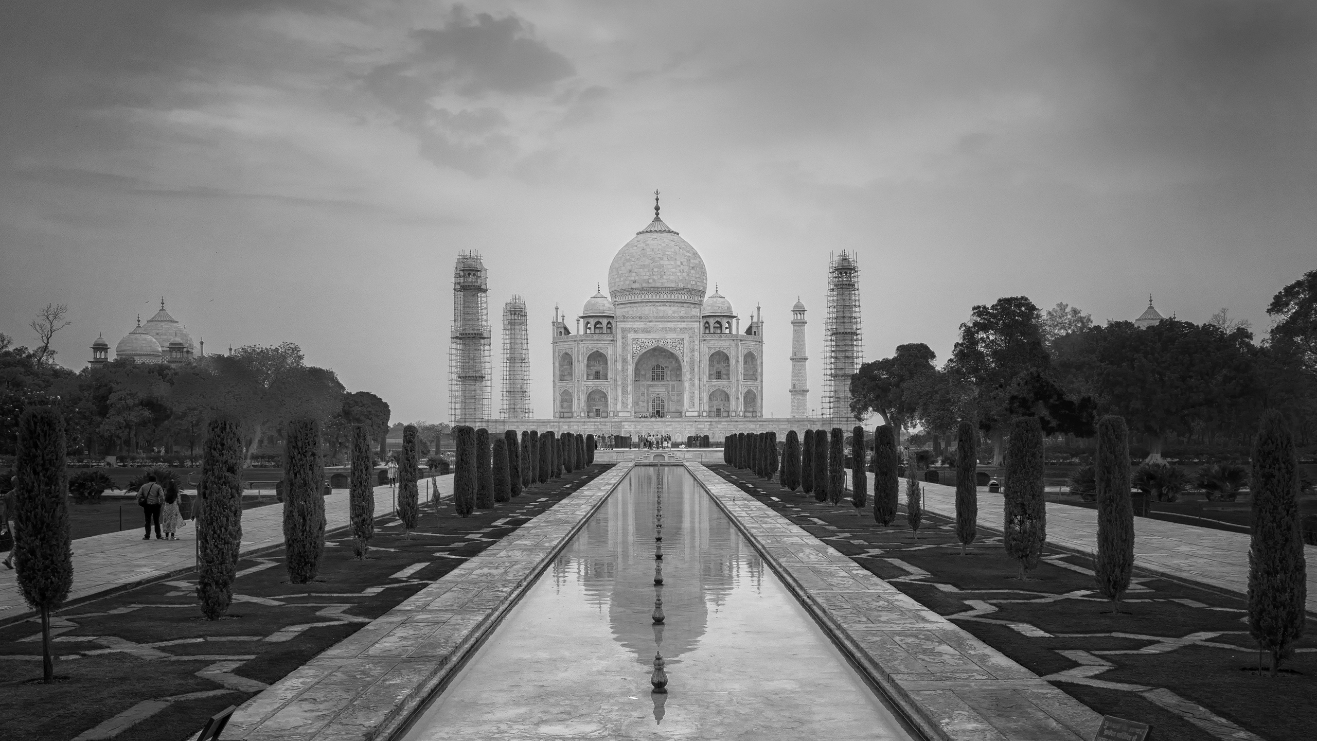 man made, taj mahal, black & white, monuments