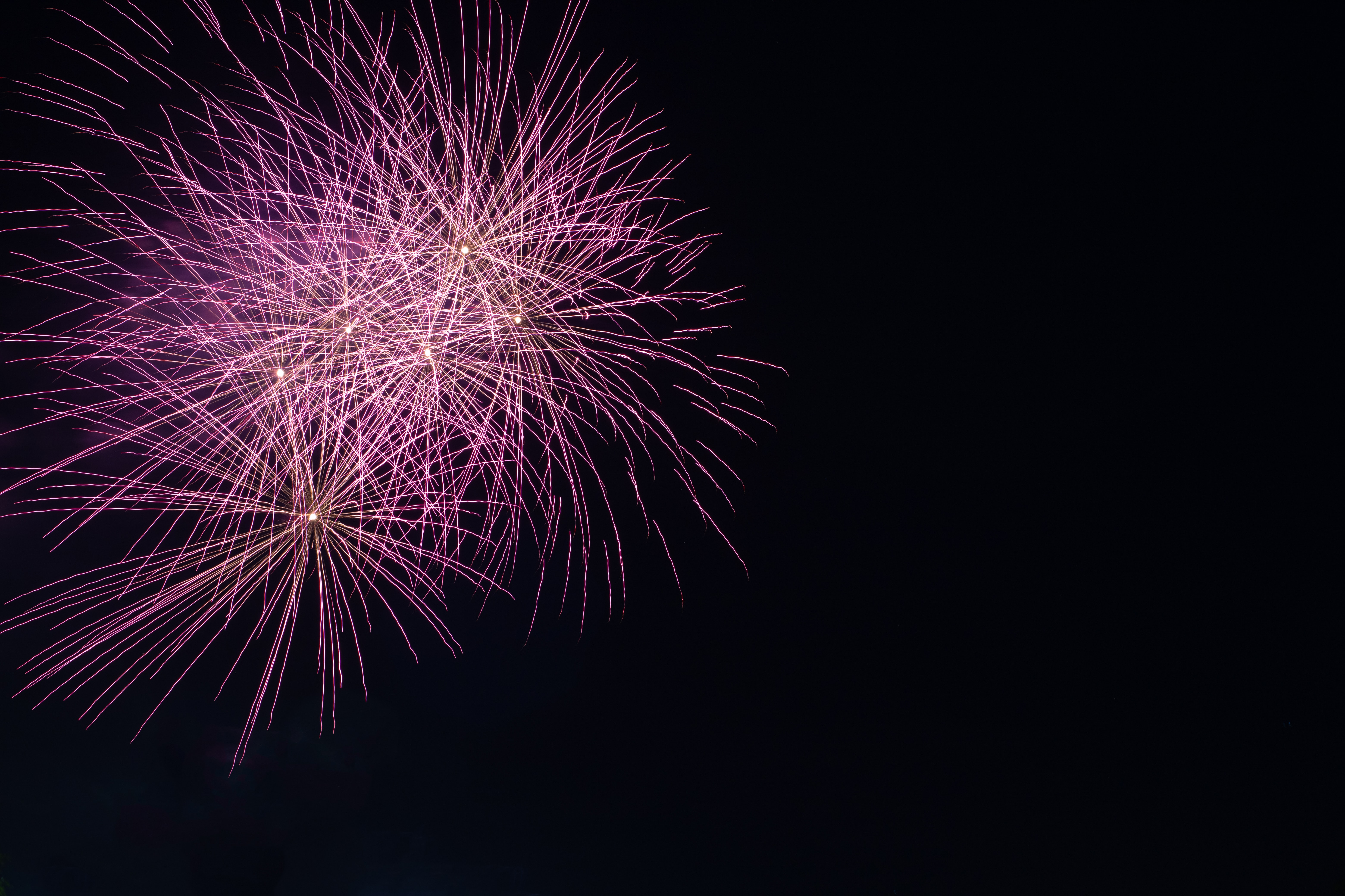 Free download wallpaper Sparks, Firework, Holidays, Salute, Violet, Fireworks, Purple on your PC desktop