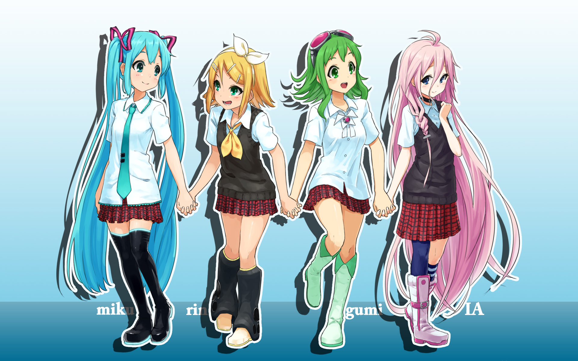 Download mobile wallpaper Anime, Vocaloid, Hatsune Miku, Rin Kagamine, Gumi (Vocaloid), Ia (Vocaloid) for free.