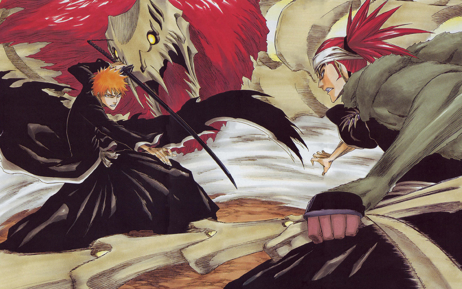 Handy-Wallpaper Renji Abarai, Bleach, Ichigo Kurosaki, Animes kostenlos herunterladen.