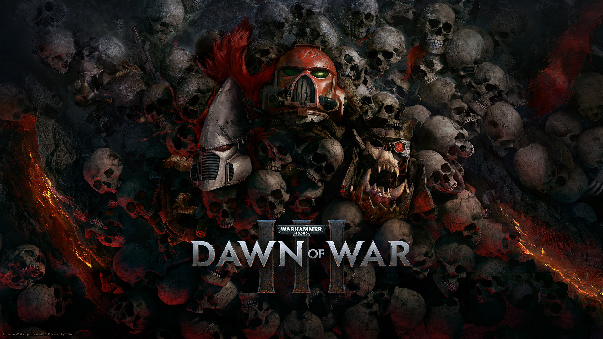 warhammer 40 000: dawn of war iii, video game, dark, skull, warhammer