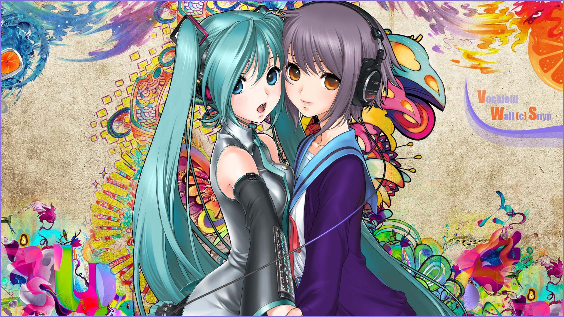 Free download wallpaper Anime, Vocaloid, Crossover, Hatsune Miku on your PC desktop