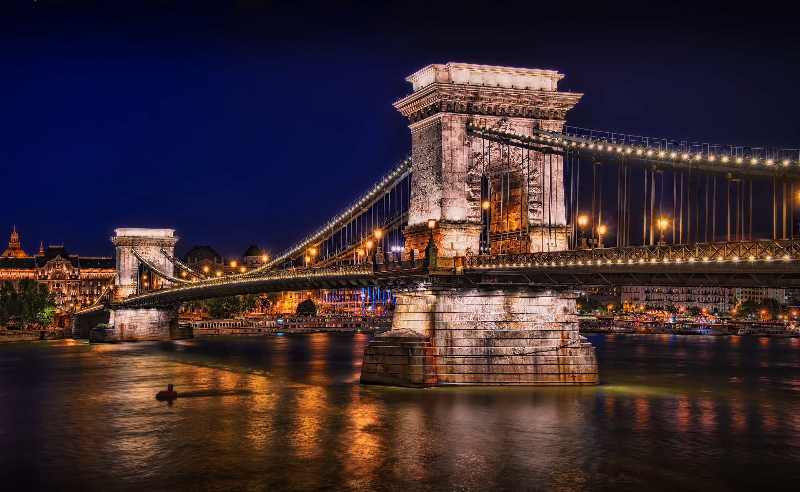 Téléchargez des papiers peints mobile Pont Des Chaînes, Budapest, Hongrie, Des Ponts, Construction Humaine gratuitement.