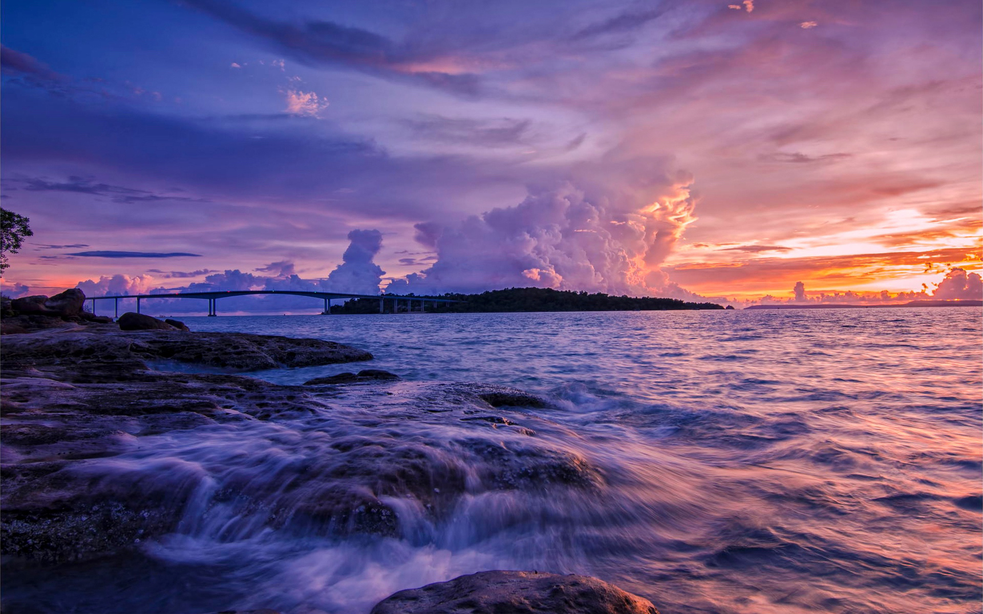 Download mobile wallpaper Sunset, Sky, Sea, Ocean, Earth, Cloud for free.