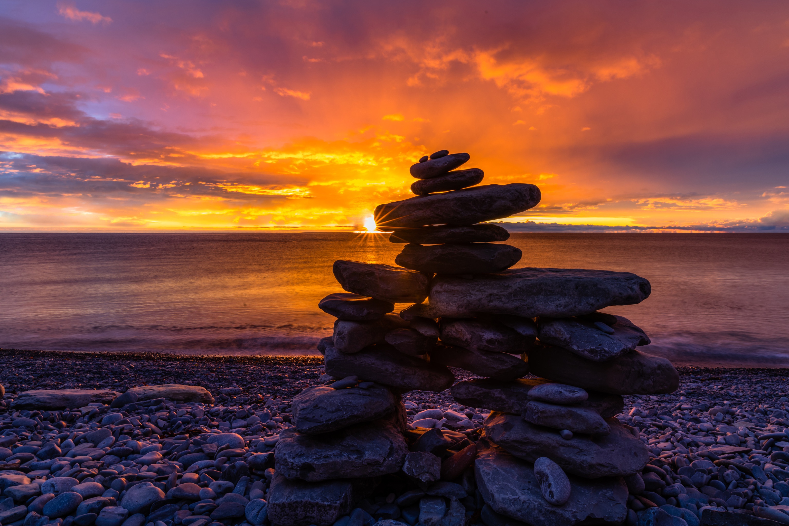 Laden Sie das Horizont, Ozean, Sonnenaufgang, Stein, Erde/natur-Bild kostenlos auf Ihren PC-Desktop herunter
