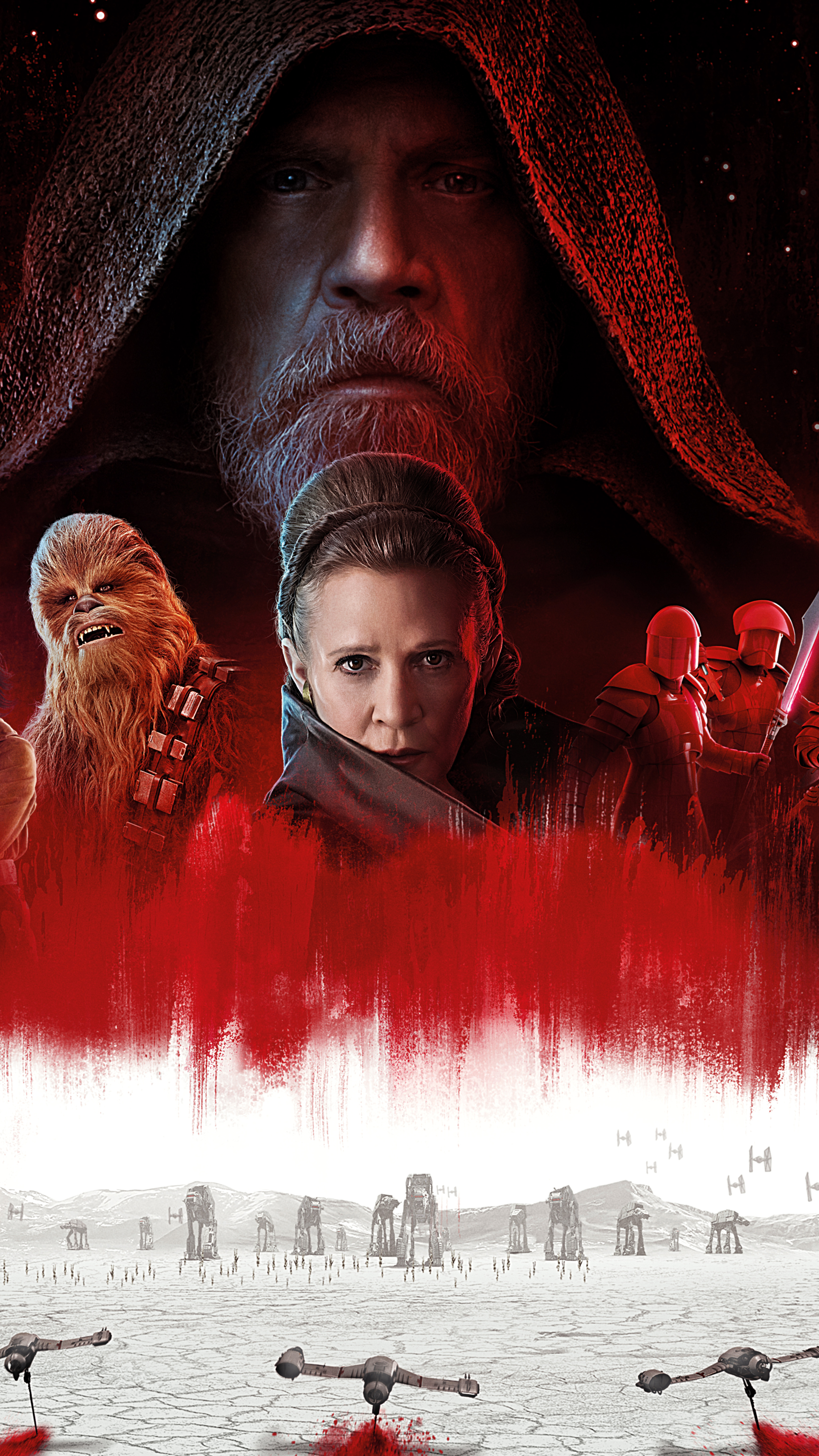 Download mobile wallpaper Star Wars, Movie, Chewbacca, Leia Organa, Carrie Fisher, Star Wars: The Last Jedi for free.
