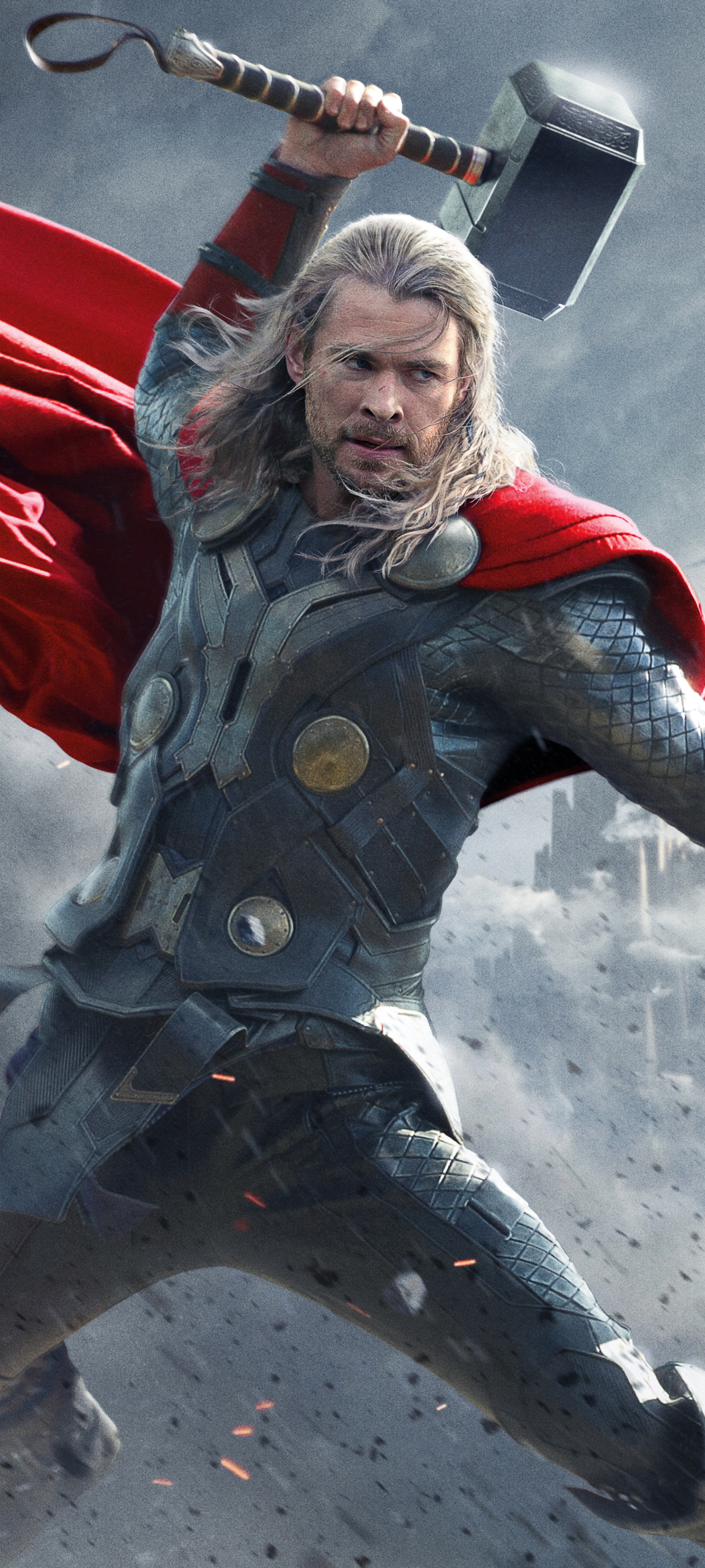 Download mobile wallpaper Movie, Superhero, Mjölnir, Thor, Chris Hemsworth, Thor: The Dark World for free.