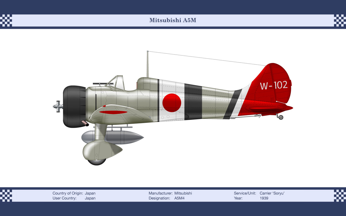 Mitsubishi A5M Vertical Background