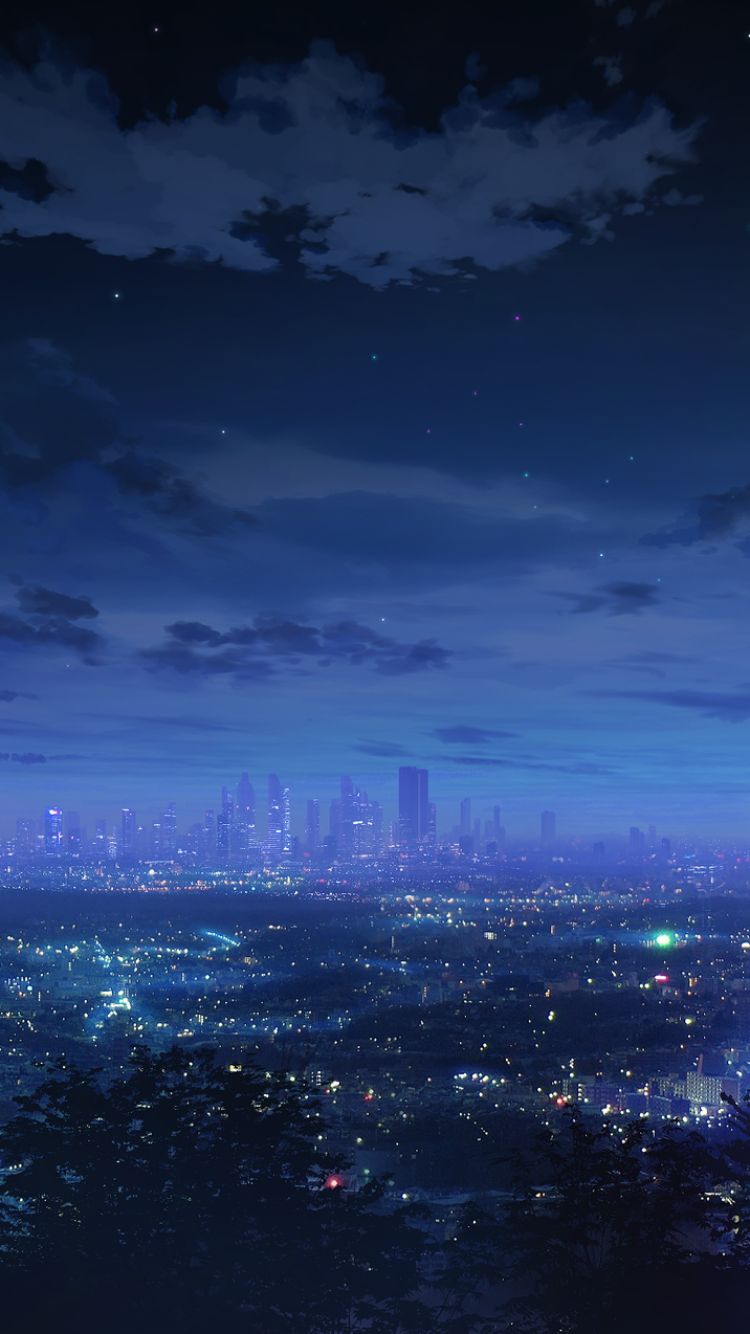 Download mobile wallpaper Anime, Night, City for free.