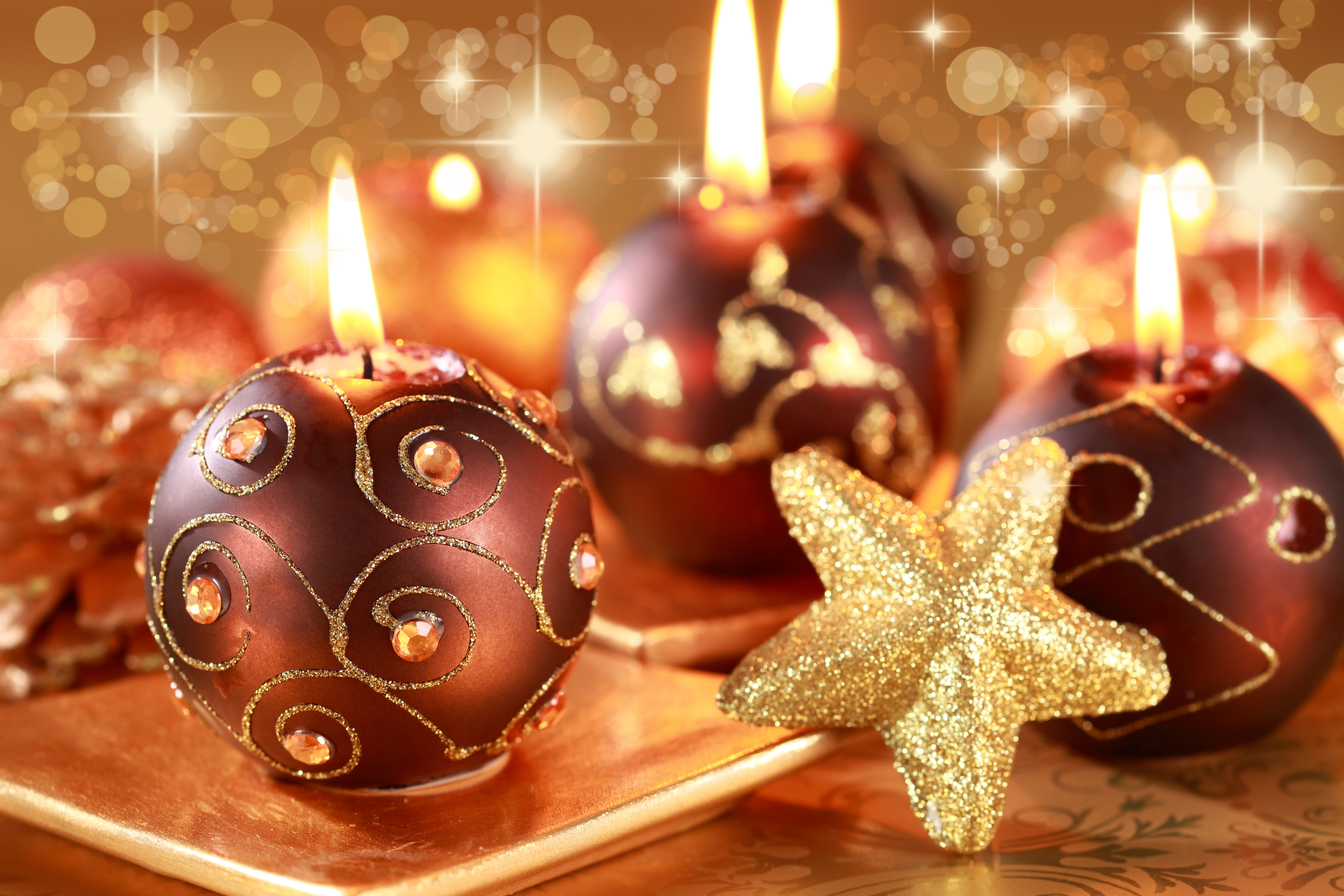 christmas ornaments, holiday, christmas, candle
