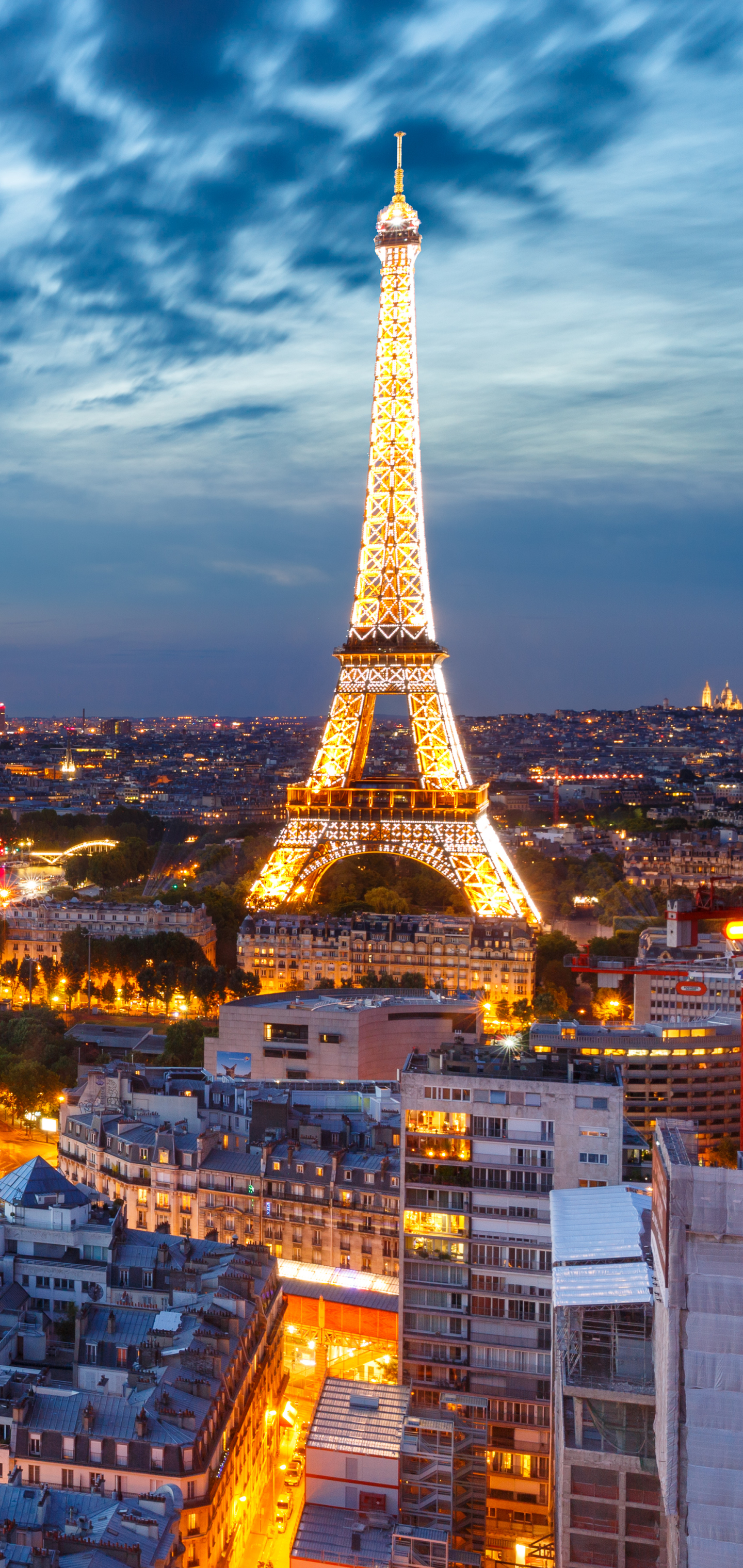 Скачать обои бесплатно Города, Ночь, Париж, Эйфелева Башня, Город, Франция, Сделано Человеком картинка на рабочий стол ПК