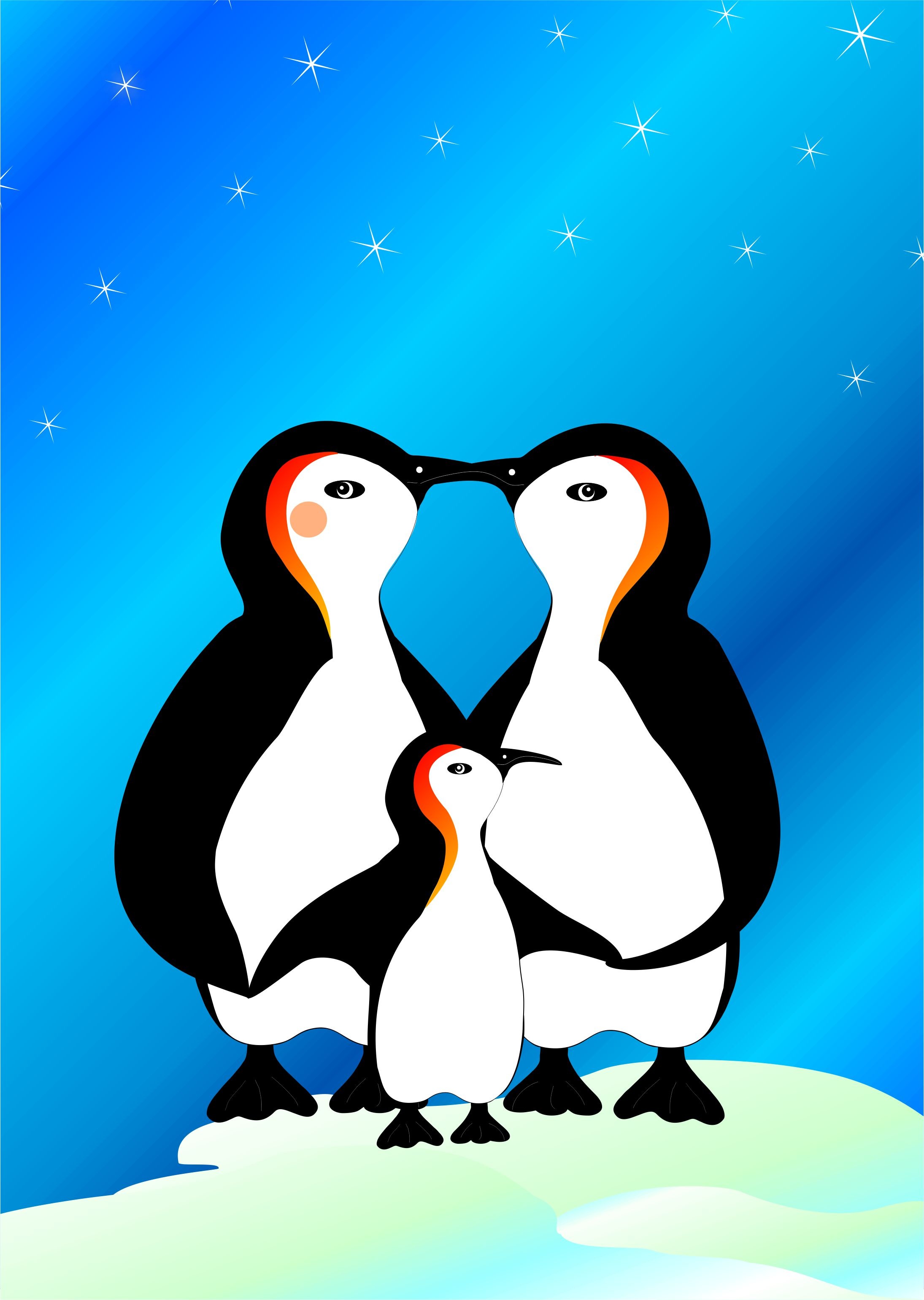 54091 завантажити шпалери пінгвіни, арт, любов, родина - заставки і картинки безкоштовно