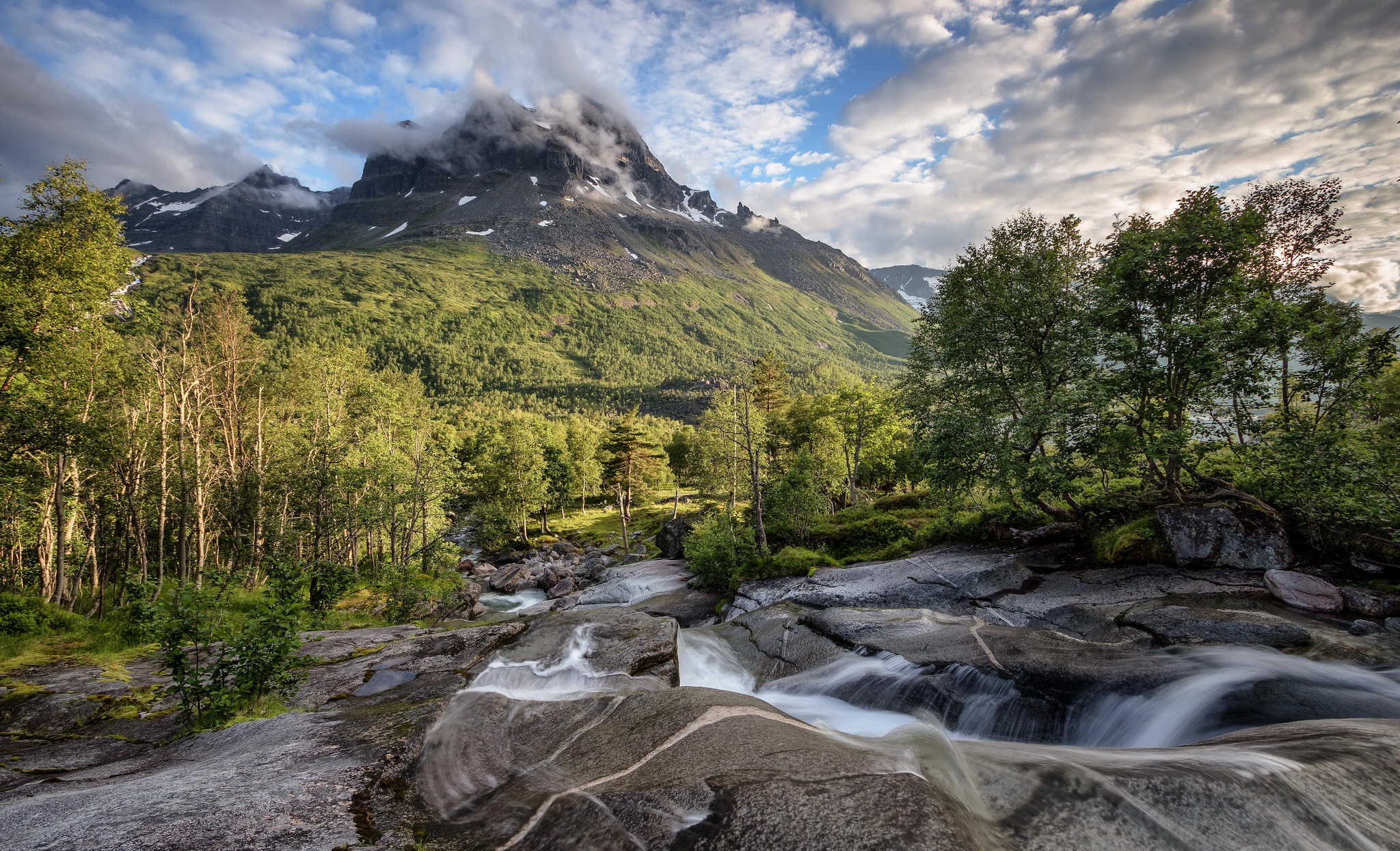 Free download wallpaper Nature, Mountain, Forest, Tree, Earth, Stream on your PC desktop