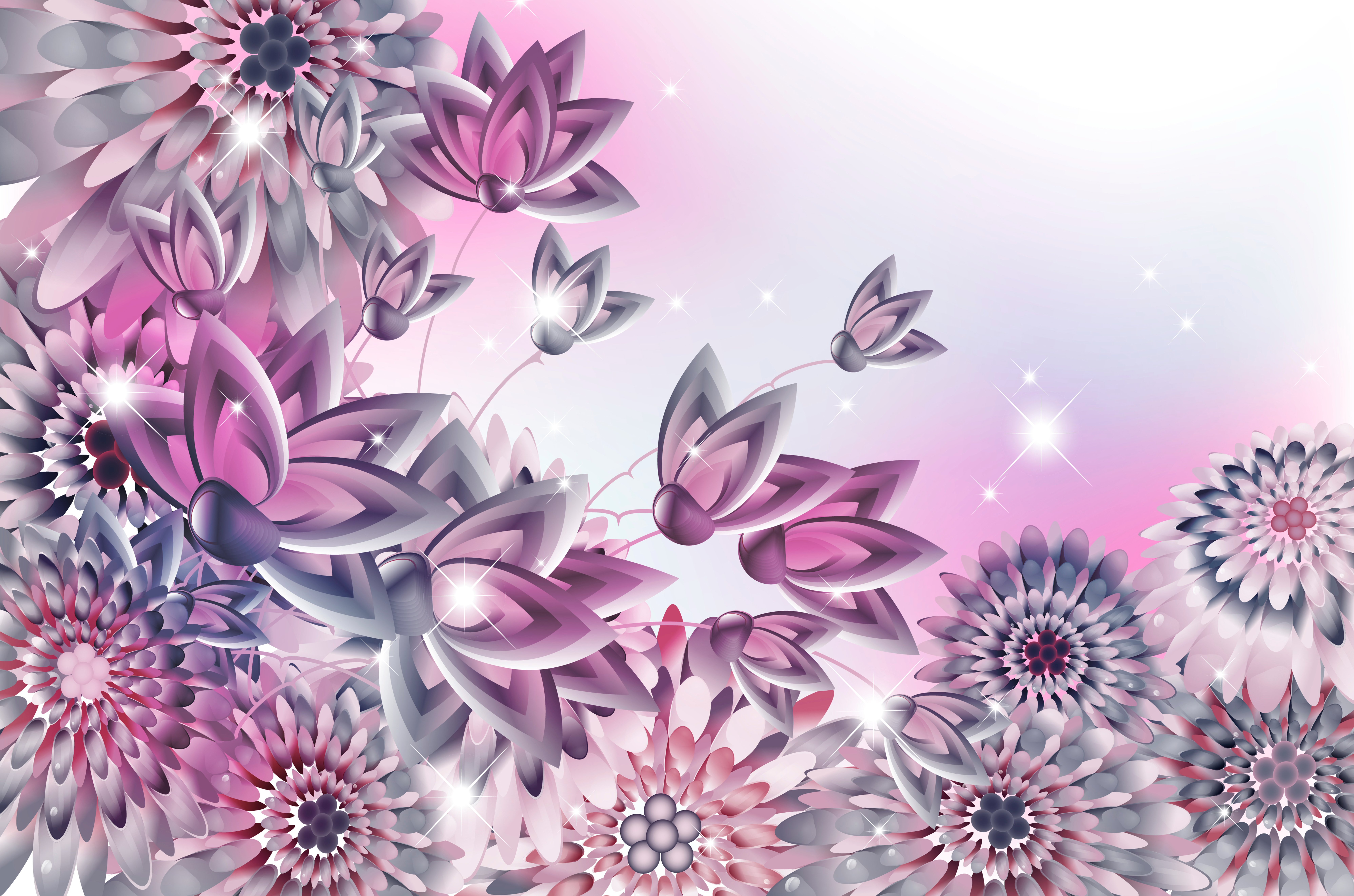 Free download wallpaper Flowers, Pink, Flower, Purple, Artistic on your PC desktop