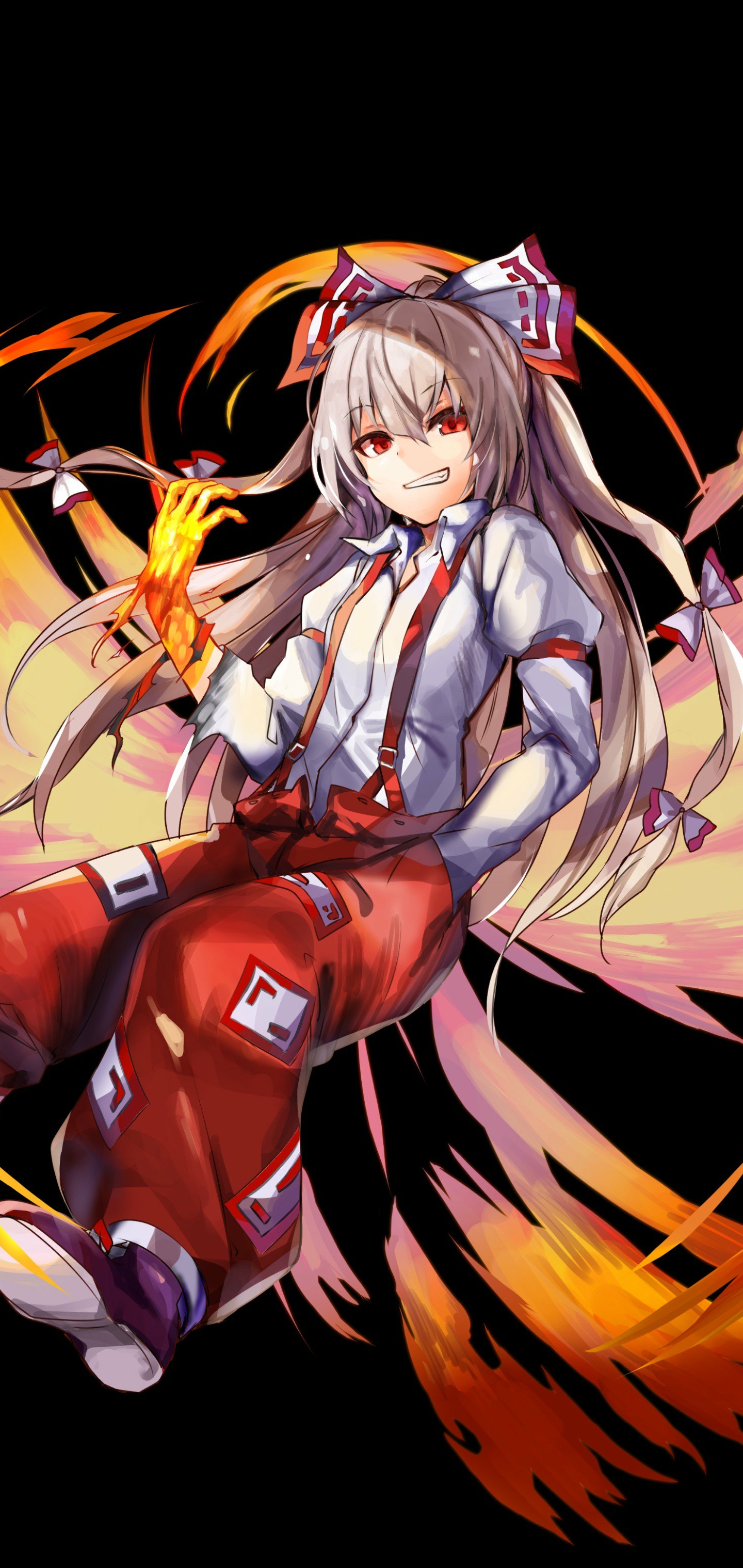 Descarga gratuita de fondo de pantalla para móvil de Animado, Touhou, Fujiwara No Mokou.