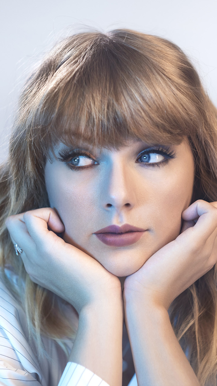 Download mobile wallpaper Music, Singer, Blonde, Face, Blue Eyes, Taylor Swift for free.