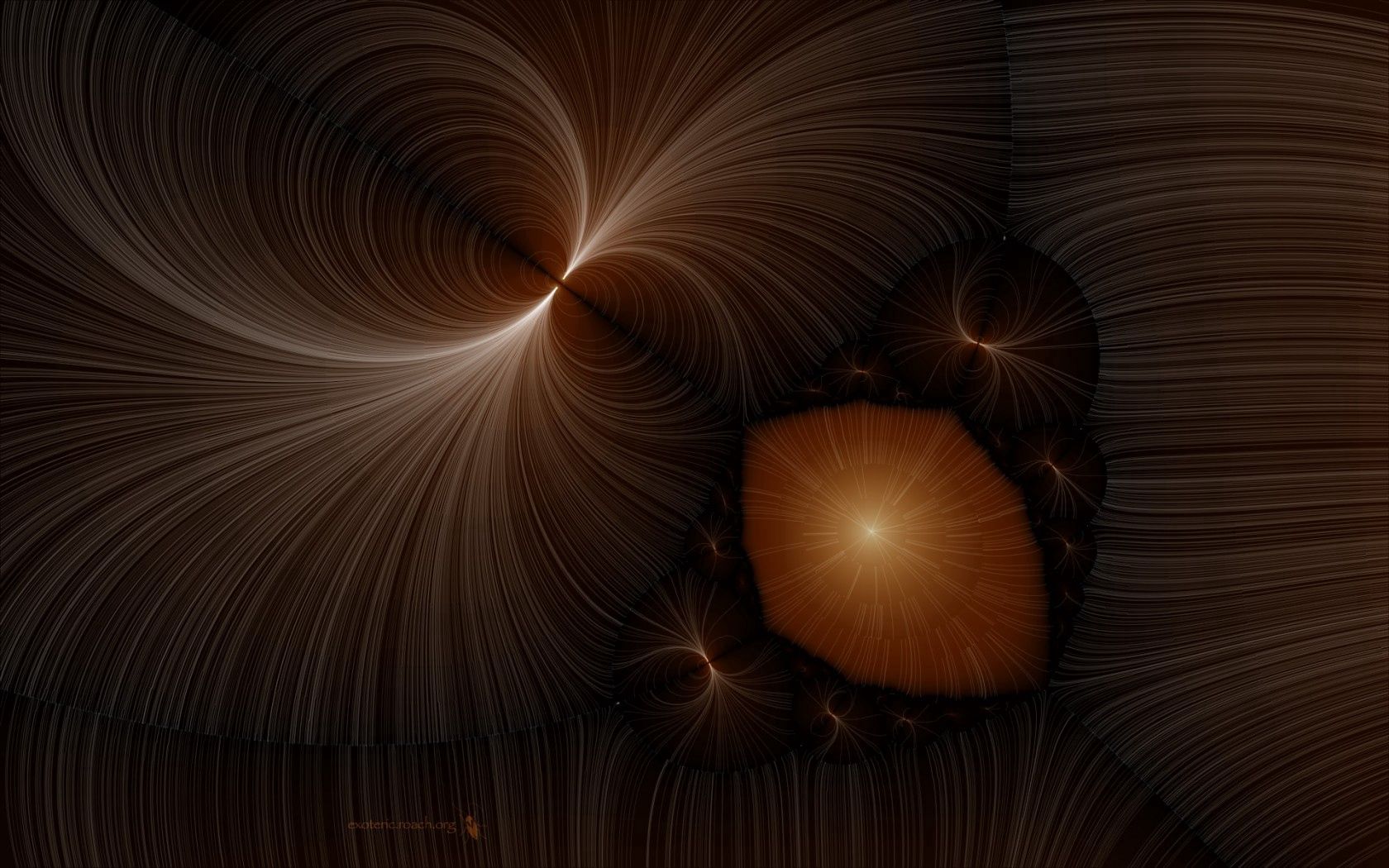 Download mobile wallpaper Rotation, Brown, Abstract, Fractal for free.