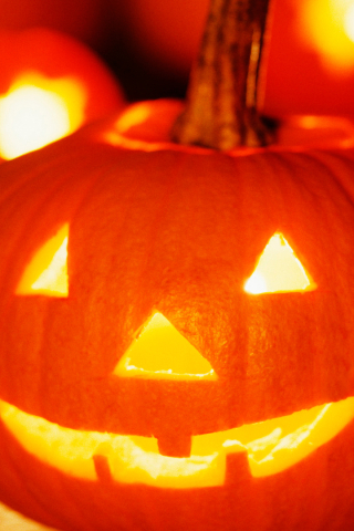 Download mobile wallpaper Halloween, Light, Holiday, Jack O' Lantern for free.