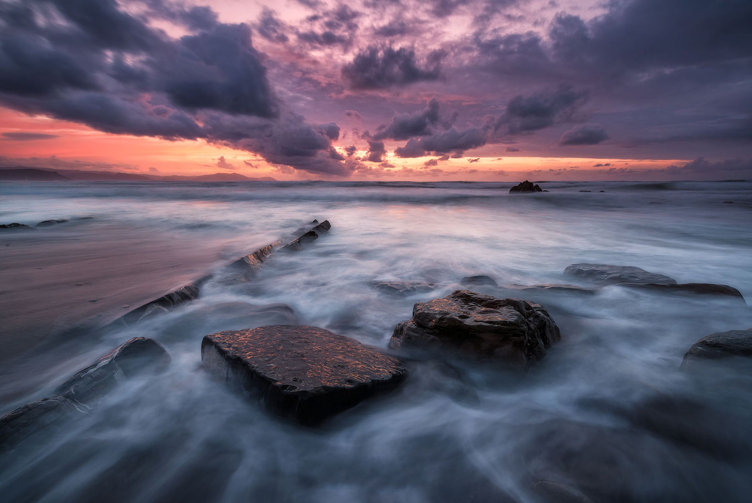 Téléchargez gratuitement l'image Coucher De Soleil, Mer, Horizon, Océan, Nuage, Ciel, Terre/nature sur le bureau de votre PC