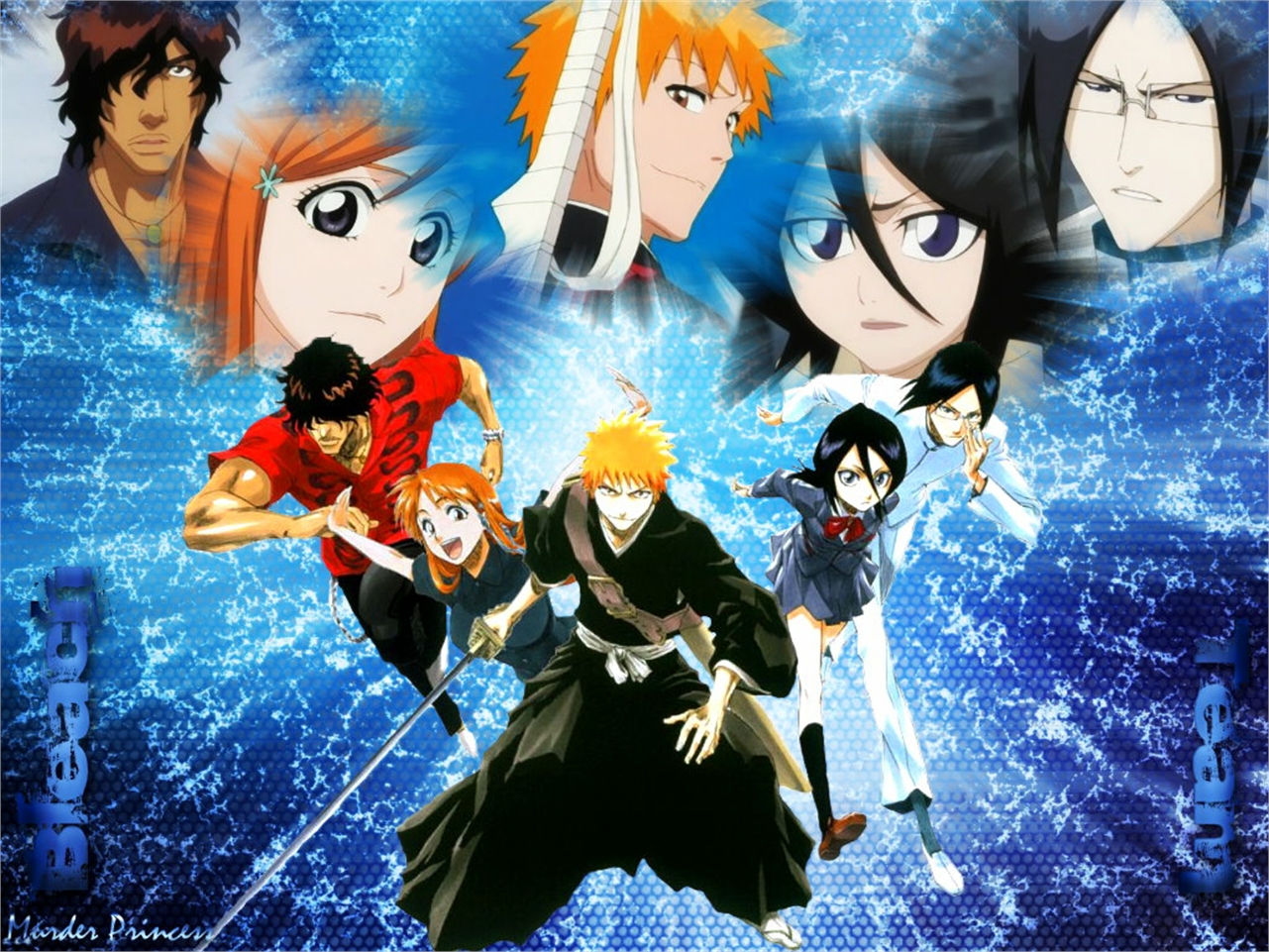 Laden Sie das Bleach, Rukia Kuchiki, Animes, Ichigo Kurosaki, Orihime Inoue, Uryu Ishida, Yasutora Sado-Bild kostenlos auf Ihren PC-Desktop herunter