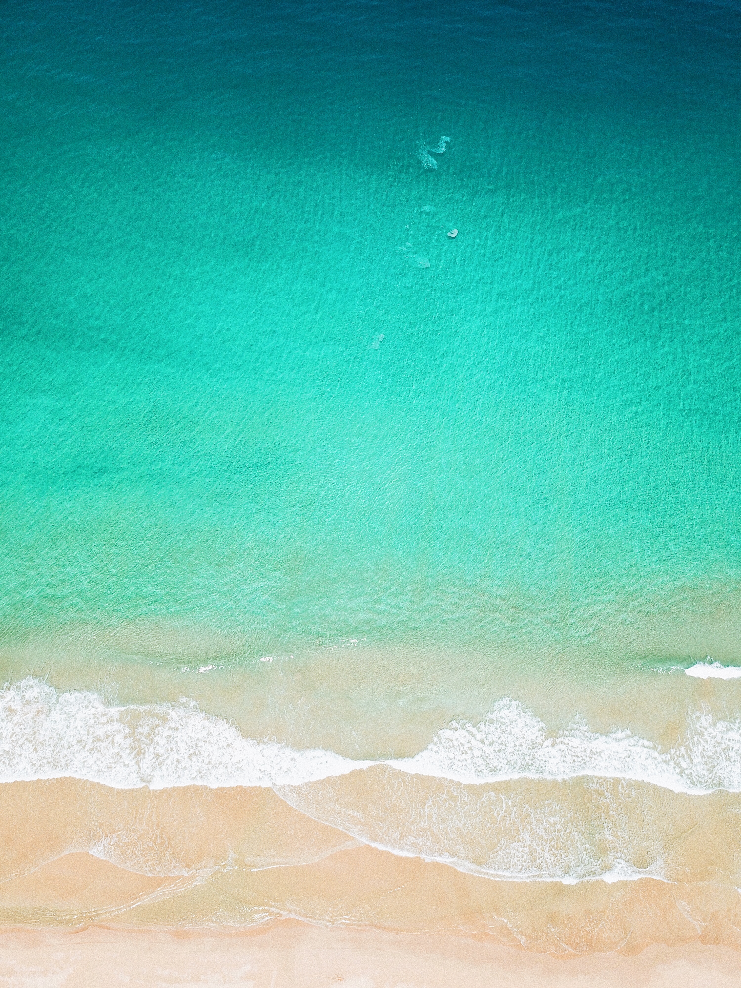 beach, ocean, view from above, nature, surf, wave Full HD