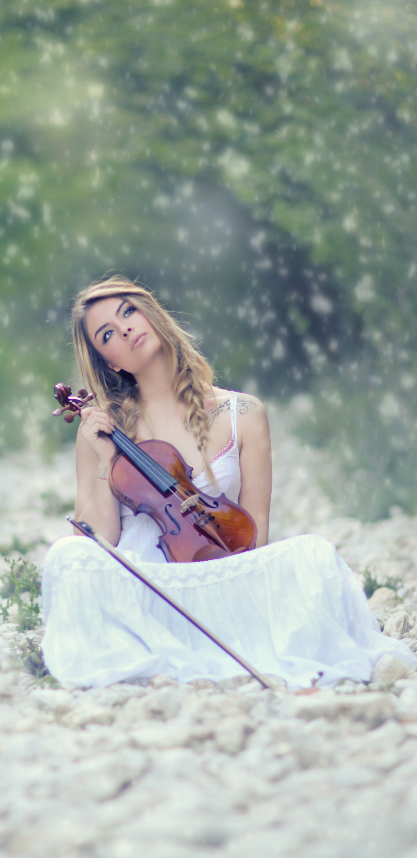 Download mobile wallpaper Mood, Women, Violin for free.