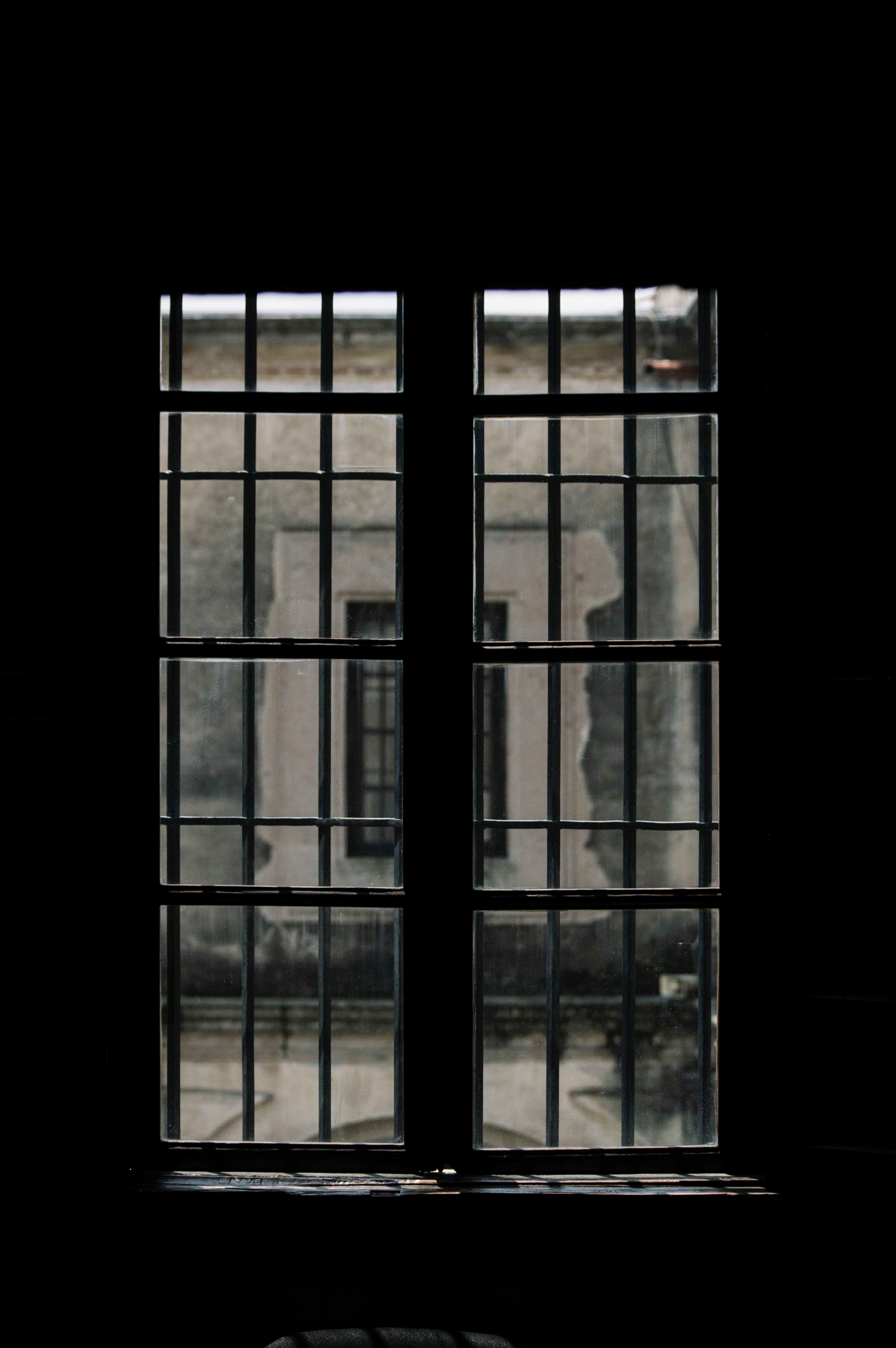 dark, window, premises, room, lattice, trellis QHD